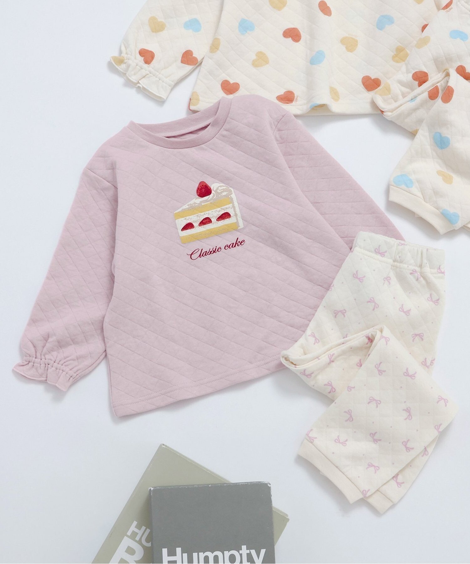 【エフオー オンラインストア/F.O.Online Store / KIDS】のハート ケーキモチーフキルトパジャマ インテリア・キッズ・メンズ・レディースファッション・服の通販 founy(ファニー) 　ファッション　Fashion　キッズファッション　Fashion for Kids　お家時間・ステイホーム　Stay Home / At Home　パジャマ　Pajamas, Sleepwear　ピンク|ID: prp329100004762544 ipo3291000000034625158