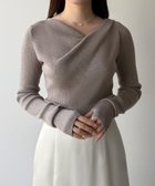 【ジュノア/JUNOAH】のmipiarl フィンガーホールドレープニットトップス グレー|ID: prp329100004762566 ipo3291000000034470015