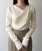 【ジュノア/JUNOAH】のmipiarl フィンガーホールドレープニットトップス アイボリー|ID: prp329100004762566 ipo3291000000034470017