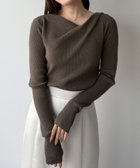 【ジュノア/JUNOAH】のmipiarl フィンガーホールドレープニットトップス モカ|ID: prp329100004762566 ipo3291000000034470019