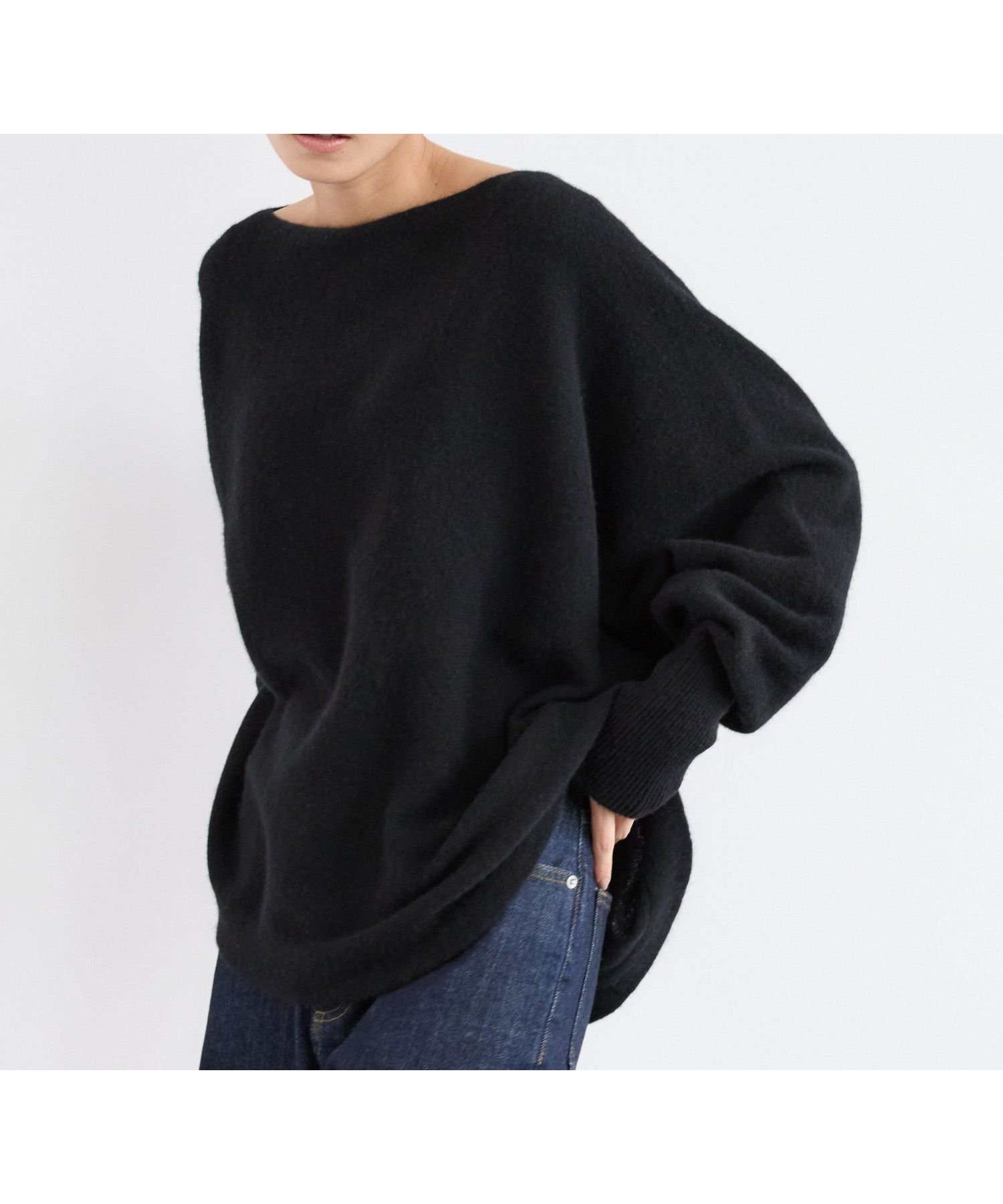 【バンヤードストーム/BARNYARDSTORM】のラウンドヘムライトニット インテリア・キッズ・メンズ・レディースファッション・服の通販 founy(ファニー) ファッション Fashion レディースファッション Fashion for Women トップス・カットソー Cut & Sew Tops ニット Knit Tops & Sweaters シンプル Simple, Minimal デニム Denim, Jeans Material ワイド Wide, Wide Fit ブラック19|ID: prp329100004762633 ipo3291000000034470774