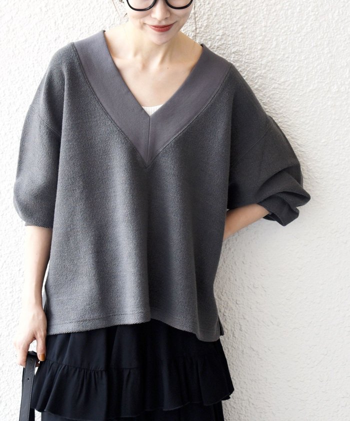 【シップス フォー ウィメン/SHIPS】のSHIPS any 手洗い可能 サカリバ 深Vネック ルーズ プルオーバー インテリア・キッズ・メンズ・レディースファッション・服の通販 founy(ファニー) https://founy.com/ ファッション Fashion レディースファッション Fashion for Women トップス・カットソー Cut & Sew Tops カジュアルプルオーバー・ニットトップス Pullovers & Knit Tops / Casual Pullovers Vネックトップス V-Neck Tops / V-Cut Neckline Shirts アクセサリー Fashion Accessories インナー Innerwear 洗える Machine Washable スラックス Slacks, Dress Pants スリット Slit, Slit Detail ダブル Double, Double-Breasted デコルテ Décolleté, Neckline デニム Denim, Jeans Material なめらか Smooth, Silky Texture バランス Balance, Style Balance フェイス Face, Facial Design フレア Flare, Flared ボトム Bottoms, Lower Wear ルーズ Loose, Oversized ワイド Wide, Wide Fit 2025年 2025 2025-2026秋冬・A/W Autumn/Winter 2025–26 AW25–26 |ID: prp329100004762693 ipo3291000000034510074