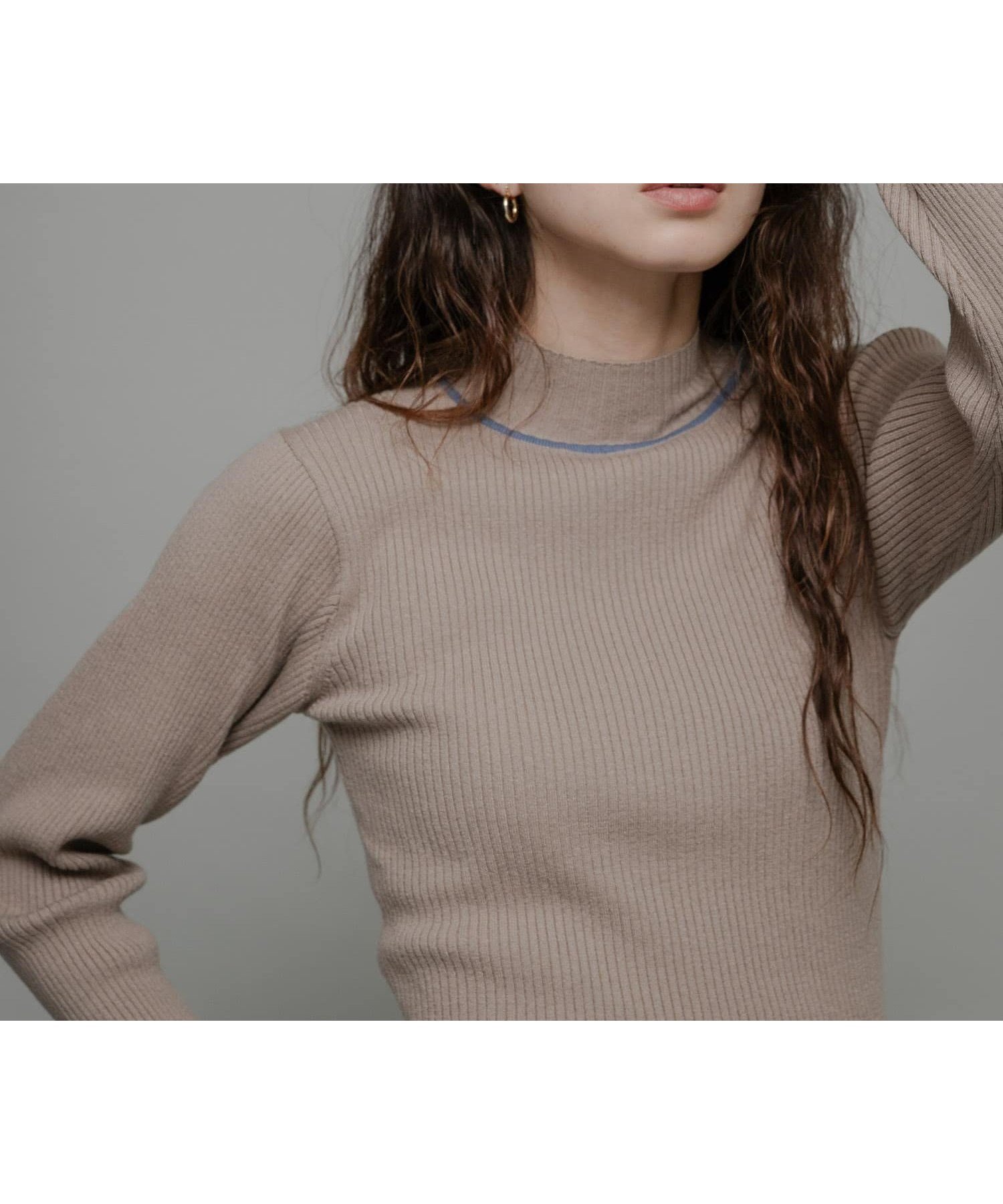 【サニーレーベル/Sonny Label / URBAN RESEARCH】の袖口フリルハイネックプルオーバー インテリア・キッズ・メンズ・レディースファッション・服の通販 founy(ファニー) 　ファッション　Fashion　レディースファッション　Fashion for Women　トップス・カットソー　Cut & Sew Tops　カジュアルプルオーバー・ニットトップス　Pullovers & Knit Tops / Casual Pullovers　2025年　2025　2025-2026秋冬・A/W　Autumn/Winter 2025–26 AW25–26　冬　Winter / This Winter　サロペット　Overalls, Salopette　デニム　Denim, Jeans Material　トレンド　Trend, Trending Now　ハイネック　High Neck, Mock Neck　フリル　Frill, Ruffle　リブニット　Rib Knit, Ribbed Knit　洗える　Machine Washable　A/W・秋冬　Autumn/Winter　GRGExBLU|ID: prp329100004762715 ipo3291000000034471343