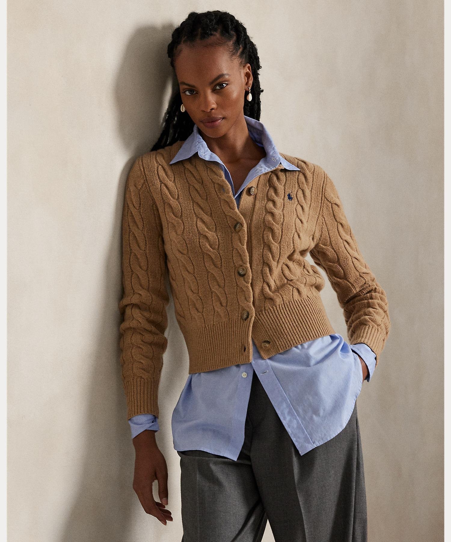 【ラルフローレン/RALPH LAUREN】のケーブルニット ウールカシミヤ カーディガン 人気、トレンドファッション・服の通販 founy(ファニー) 　ファッション　Fashion　レディースファッション　Fashion for Women　トップス・カットソー　Cut & Sew Tops　ニット　Knit Tops & Sweaters　カーディガン・羽織り　Layered Style Cardigans　カフス　Cuff Design　カーディガン　Cardigan, Knitwear　スリム　Slim, Slim Fit　フィット　Fit, Slim Fit　リブニット　Rib Knit, Ribbed Knit　長袖　Long Sleeve, Full Sleeve　 other-1|ID: prp329100004762742 ipo3291000000034575428