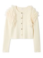 【フレイ アイディー/FRAY I.D】のショルダーチュールフリルニットカーディガン 人気、トレンドファッション・服の通販 founy(ファニー) ファッション Fashion レディースファッション Fashion for Women トップス・カットソー Cut & Sew Tops ニット Knit Tops & Sweaters カーディガン・羽織り Layered Style Cardigans カーディガン Cardigan, Knitwear ショルダー Shoulder, Shoulder Strap シルク Silk, 100% Silk ストレッチ Stretch, Stretchy Fabric ストーン Stone, Gem-Like スマート Smart, Elegant とろみ Fluid, Flowy Fabric チュール Tulip, Tulip Motif フィット Fit, Slim Fit フリル Frill, Ruffle フロント Front, Front Design エレガント 上品 Elegant thumbnail IVR[003]|ID: prp329100004762785 ipo3291000000034471984