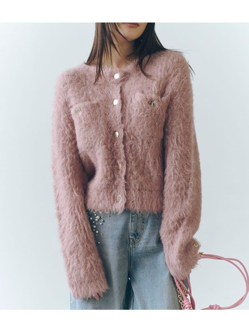 【フレイ アイディー/FRAY I.D】のモヘアシャギーニットカーディガン インテリア・キッズ・メンズ・レディースファッション・服の通販 founy(ファニー) 　ファッション　Fashion　レディースファッション　Fashion for Women　トップス・カットソー　Cut & Sew Tops　ニット　Knit Tops & Sweaters　カーディガン・羽織り　Layered Style Cardigans　クロップド　Cropped, Short Length　スマート　Smart, Elegant　モダン　Modern, Contemporary　PNK[066]|ID: prp329100004762789 ipo3291000000034638760