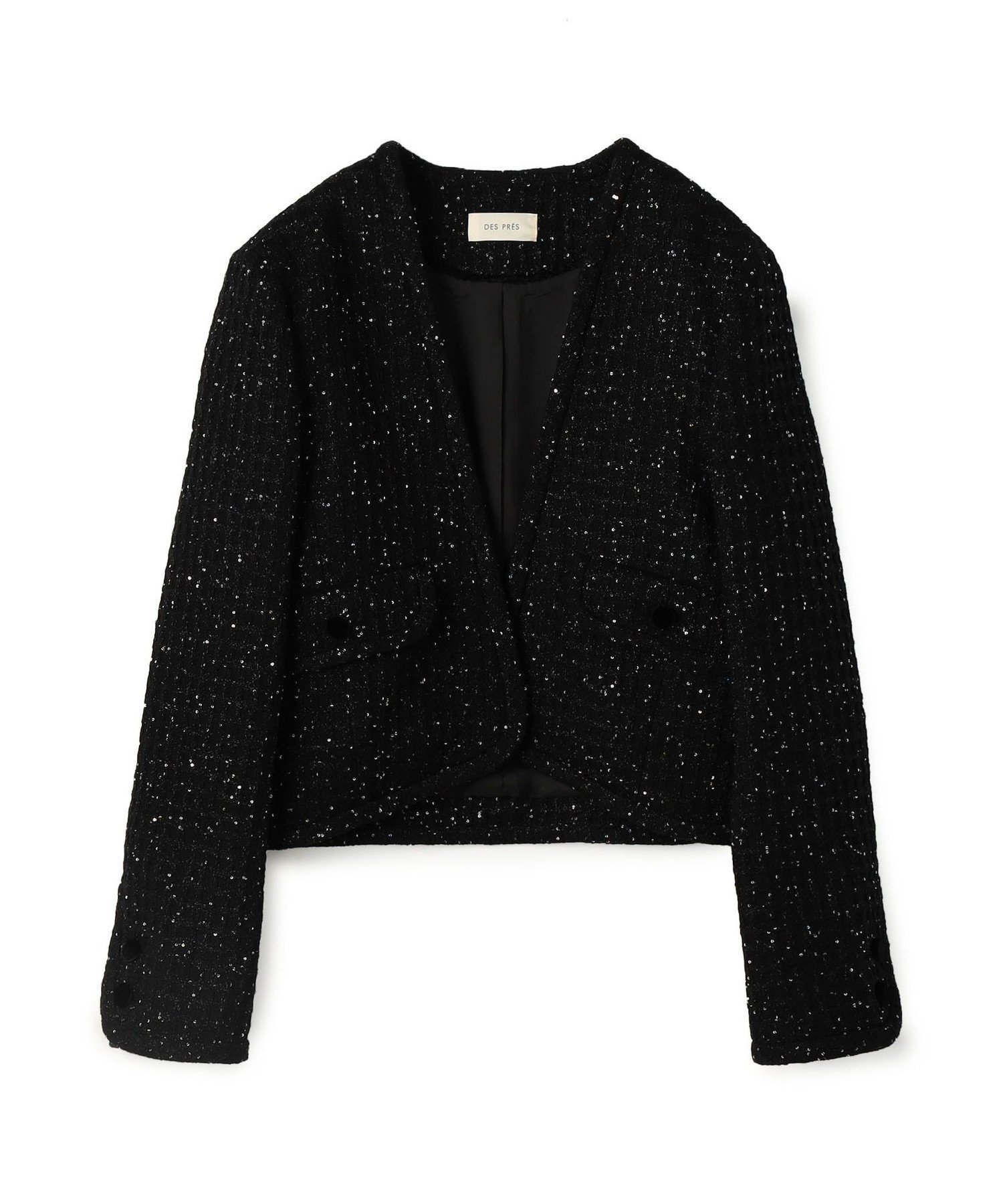 【トゥモローランド/TOMORROWLAND】のスパンコールツイード カラーレスジャケット インテリア・キッズ・メンズ・レディースファッション・服の通販 founy(ファニー) ファッション Fashion レディースファッション Fashion for Women アウター Coat / Outerwear Collection レディースジャケット・軽アウター Jackets アクセサリー Fashion Accessories イタリア Italy クラシカル Classical, Vintage-Inspired ジャケット Jacket, Outerwear スパンコール Sequins, Sequin Embellishment ツイード Twill, Twill Weave ボレロ Bolero, Short Cardigan ポケット Pocket, Pocket Detail モダン Modern, Contemporary ワッフル Waffle, Waffle Knit エレガント 上品 Elegant 18 ブラック系|ID: prp329100004762805 ipo3291000000034472250