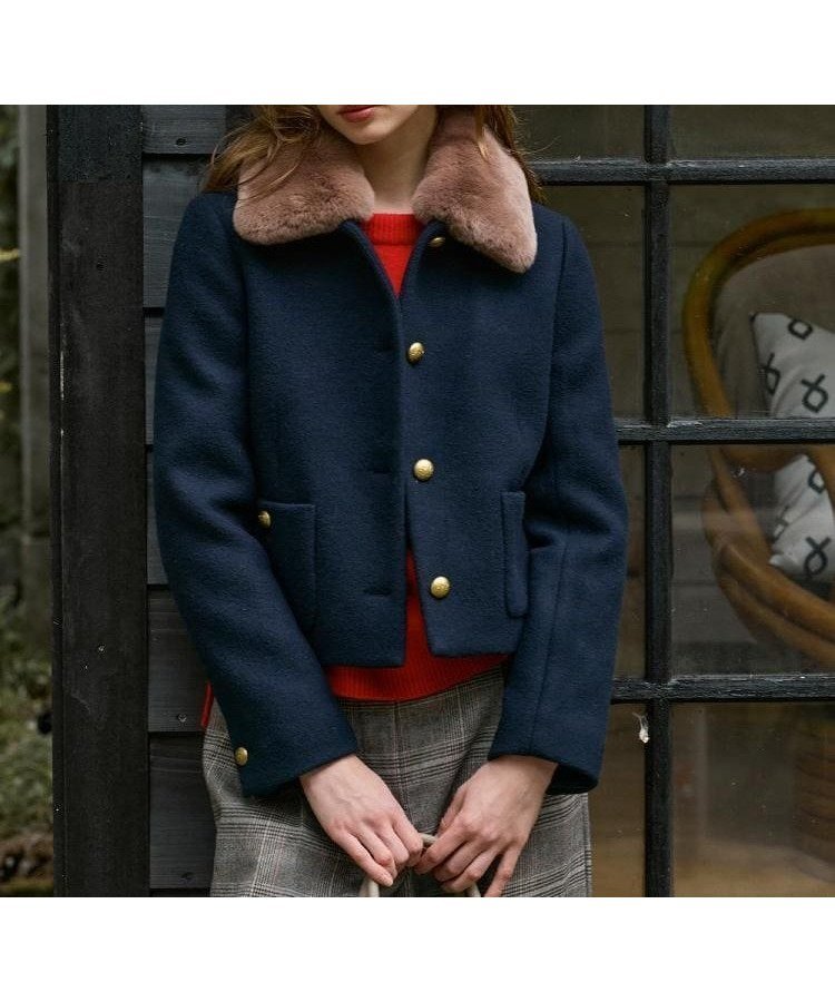 【ドレステリア/DRESSTERIOR】の【otonaMUSE 11月号掲載】2WAYファーカラーメルトンジャケット インテリア・キッズ・メンズ・レディースファッション・服の通販 founy(ファニー) 　雑誌掲載アイテム　Magazine Picks & Fashion Features　ファッション雑誌　Fashion Magazines　オトナミューズ　otona MUSE　ファッション　Fashion　レディースファッション　Fashion for Women　アウター　Coat / Outerwear Collection　レディースジャケット・軽アウター　Jackets　クラシカル　Classical, Vintage-Inspired　コンパクト　Compact, Small Size　11月号　November Issue　スマート　Smart, Elegant　雑誌　Magazine, Fashion Magazine　なめらか　Smooth, Silky Texture　バランス　Balance, Style Balance　フロント　Front, Front Design　ブルゾン　Blouson, Bomber Jacket　メルトン　Melton, Heavy Wool　モチーフ　Motif, Design Theme　A/W・秋冬　Autumn/Winter　エレガント 上品　Elegant　ネイビー|ID: prp329100004763202 ipo3291000000034476699