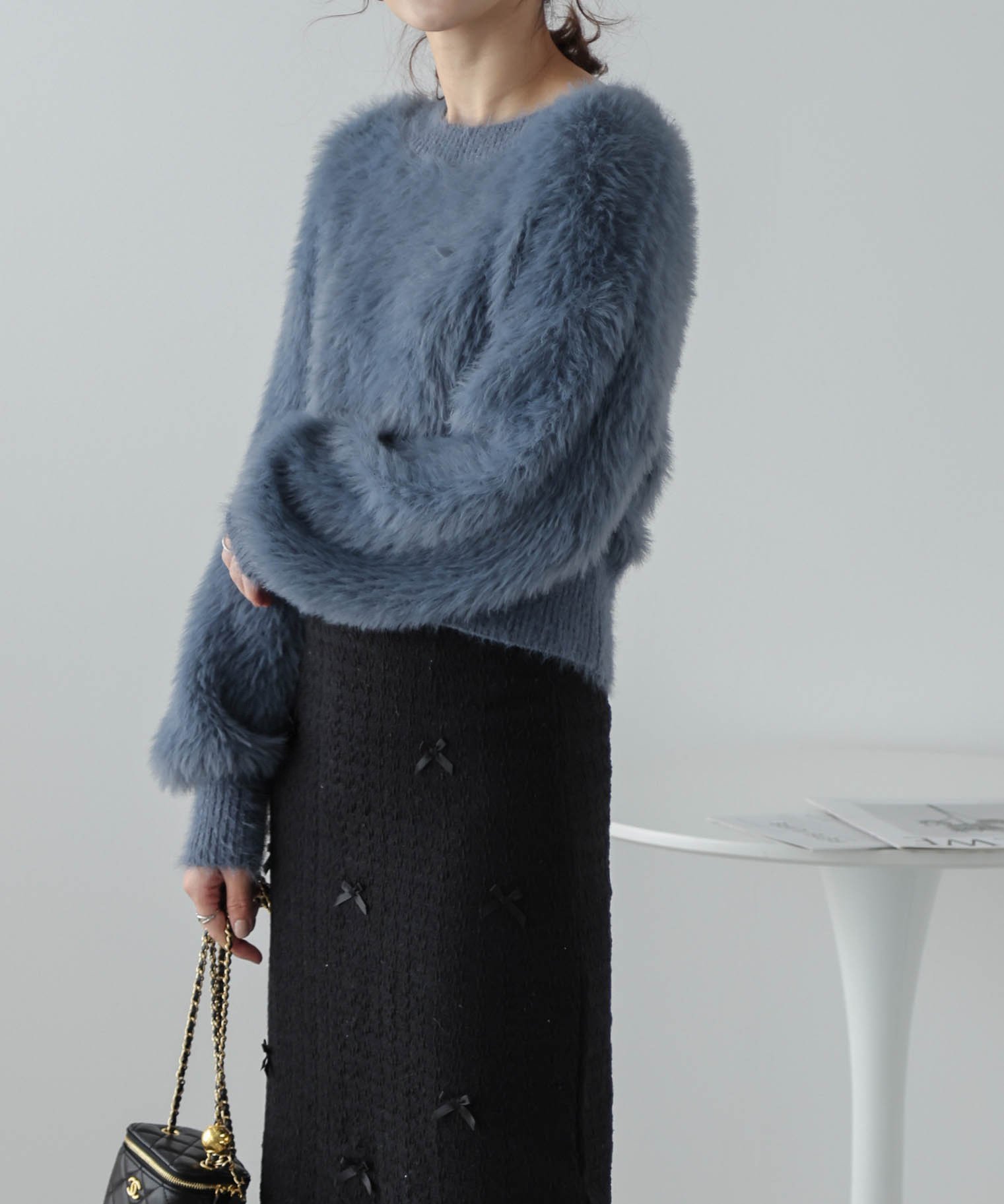 【ラジュール/Lajour】のシャギーニット インテリア・キッズ・メンズ・レディースファッション・服の通販 founy(ファニー) ファッション Fashion レディースファッション Fashion for Women トップス・カットソー Cut & Sew Tops ニット Knit Tops & Sweaters おすすめ Recommended / Our Picks クロップド Cropped, Short Length ショート Short, Short Length トレンド Trend, Trending Now ルーズ Loose, Oversized ロング Long, Long-Length ショートブルー|ID: prp329100004763209 ipo3291000000034896700