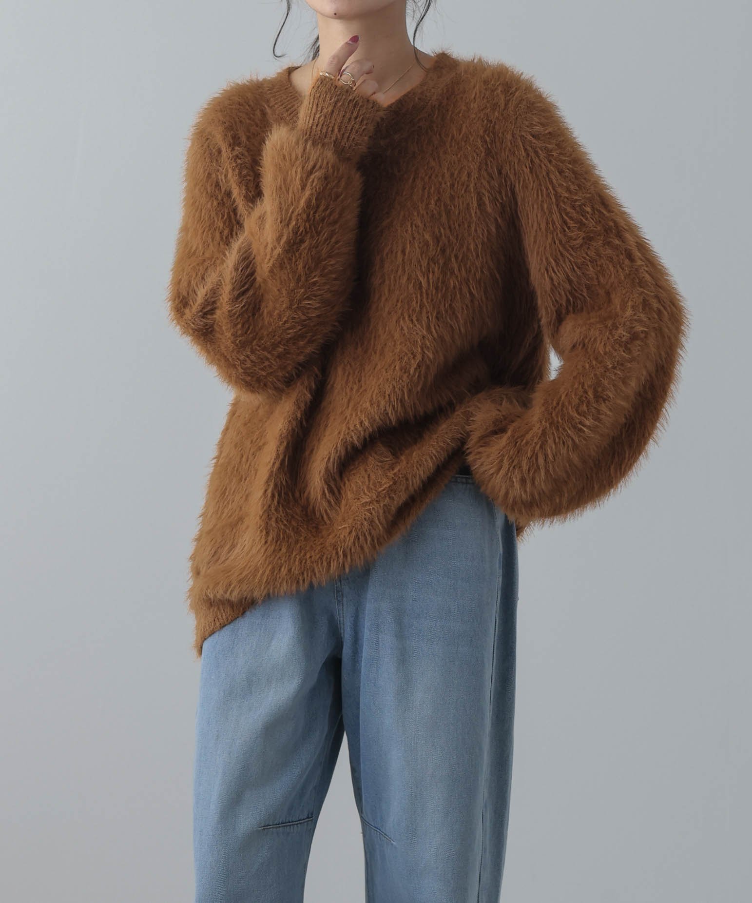 【ラジュール/Lajour】のシャギーニット インテリア・キッズ・メンズ・レディースファッション・服の通販 founy(ファニー) ファッション Fashion レディースファッション Fashion for Women トップス・カットソー Cut & Sew Tops ニット Knit Tops & Sweaters おすすめ Recommended / Our Picks クロップド Cropped, Short Length ショート Short, Short Length トレンド Trend, Trending Now ルーズ Loose, Oversized ロング Long, Long-Length ロングキャメル|ID: prp329100004763209 ipo3291000000034896709