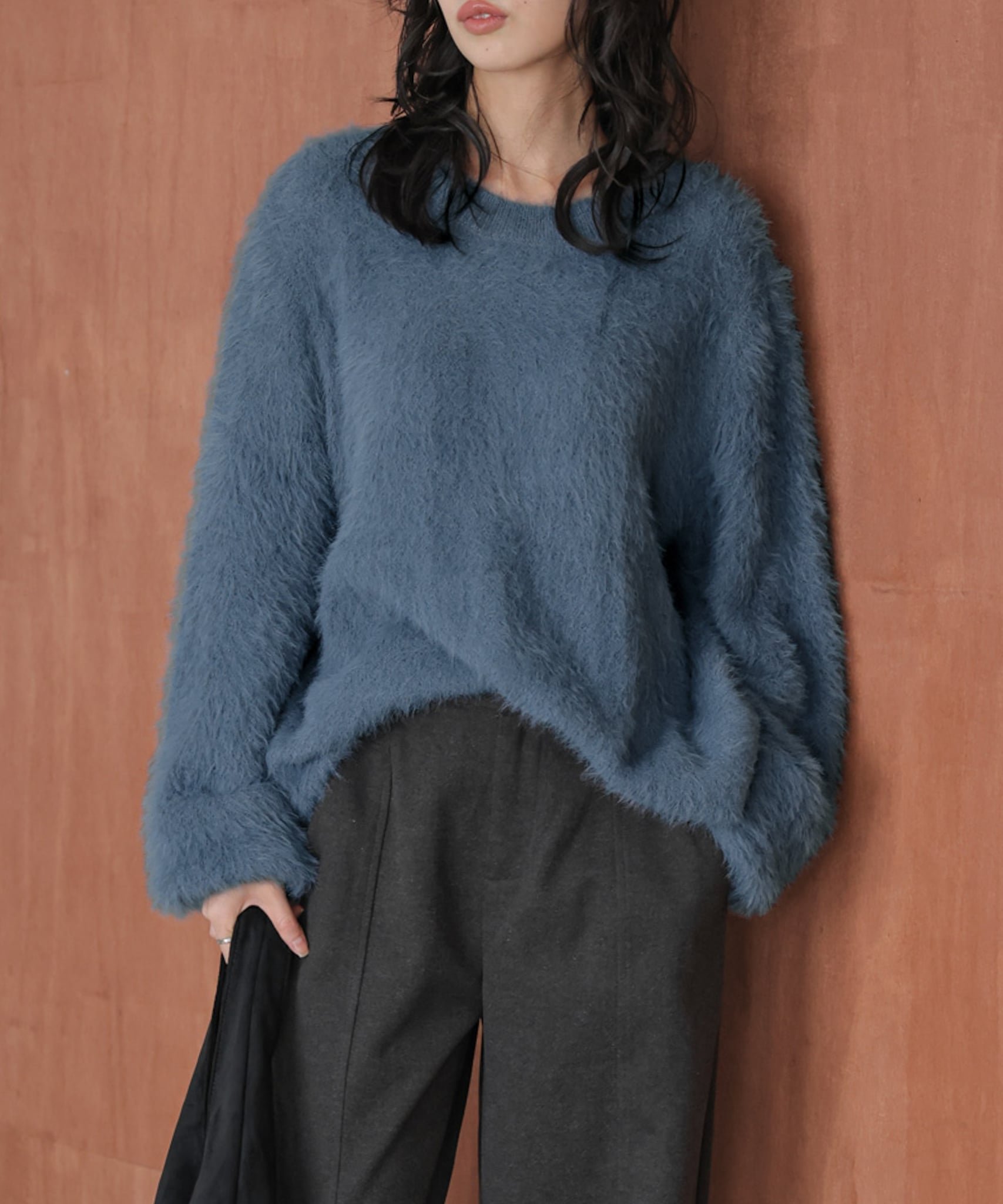 【ラジュール/Lajour】のシャギーニット インテリア・キッズ・メンズ・レディースファッション・服の通販 founy(ファニー) ファッション Fashion レディースファッション Fashion for Women トップス・カットソー Cut & Sew Tops ニット Knit Tops & Sweaters おすすめ Recommended / Our Picks クロップド Cropped, Short Length ショート Short, Short Length トレンド Trend, Trending Now ルーズ Loose, Oversized ロング Long, Long-Length ロングブルー|ID: prp329100004763209 ipo3291000000034896711