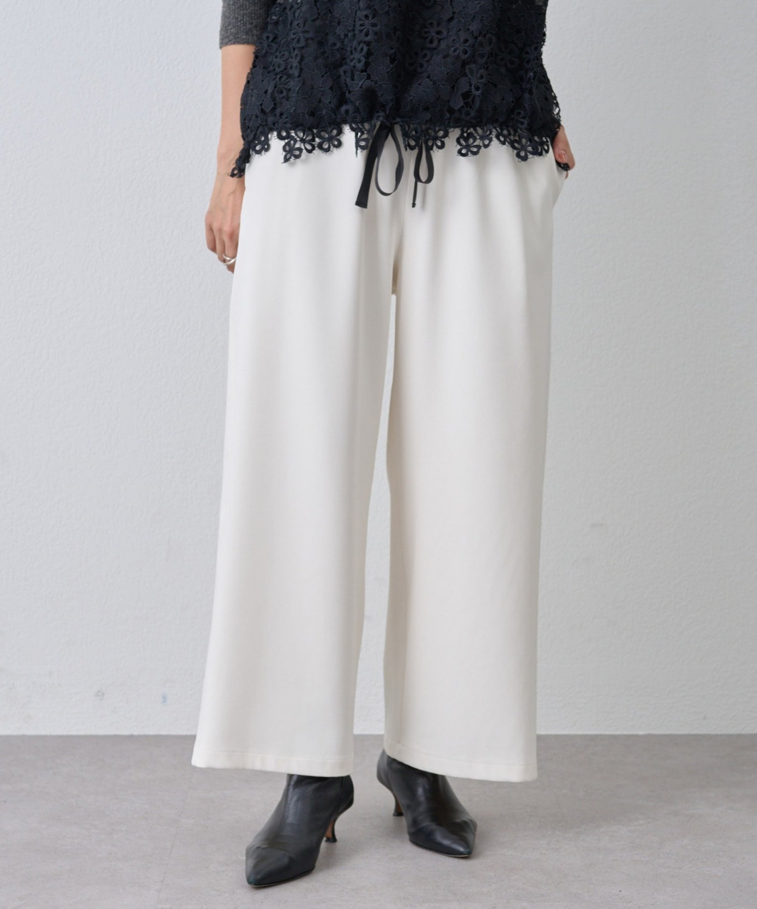 【ビアズリー/BEARDSLEY】の裏起毛ウエストリブパンツ インテリア・キッズ・メンズ・レディースファッション・服の通販 founy(ファニー) 　ファッション　Fashion　レディースファッション　Fashion for Women　パンツ　Pants & Trousers　バランス　Balance, Style Balance　ポケット　Pocket, Pocket Detail　リラックス　Relax, Relaxed Fit　ロング　Long, Long-Length　ワイド　Wide, Wide Fit　再入荷　Restock / Back in Stock　おすすめ　Recommended / Our Picks　エレガント 上品　Elegant　ホワイト|ID: prp329100004763242 ipo3291000000034926103