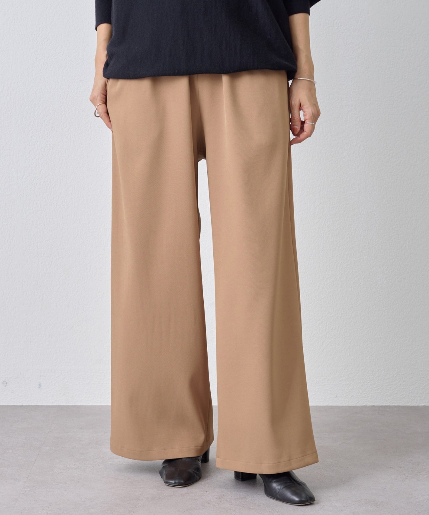 【ビアズリー/BEARDSLEY】の裏起毛ウエストリブパンツ インテリア・キッズ・メンズ・レディースファッション・服の通販 founy(ファニー) 　ファッション　Fashion　レディースファッション　Fashion for Women　パンツ　Pants & Trousers　バランス　Balance, Style Balance　ポケット　Pocket, Pocket Detail　リラックス　Relax, Relaxed Fit　ロング　Long, Long-Length　ワイド　Wide, Wide Fit　再入荷　Restock / Back in Stock　おすすめ　Recommended / Our Picks　エレガント 上品　Elegant　キャメル|ID: prp329100004763242 ipo3291000000034926104