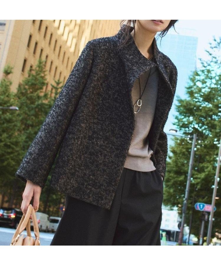 【アンタイトル/UNTITLED】の【エレガント/ミディアウター】ミックスヘリンボンコート 人気、トレンドファッション・服の通販 founy(ファニー) 　ファッション　Fashion　レディースファッション　Fashion for Women　アウター　Coat / Outerwear Collection　コート・ロングコート・ピーコート　Long Coats, Peacoats & More　エレガント 上品　Elegant　クラシック　Classic, Timeless Style　シンプル　Simple, Minimal　スタンド　Stand Collar, Upright Stand　スマート　Smart, Elegant　ツイード　Twill, Twill Weave　ネップ　Nepp, Slub Yarn　フェイス　Face, Facial Design　ベーシック　Basic, Essential　ポケット　Pocket, Pocket Detail　おすすめ　Recommended / Our Picks　 other-1|ID: prp329100004763319 ipo3291000000034666376