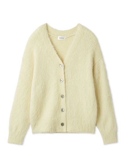 【フレイ アイディー/FRAY I.D】のスーリーアルパカVネックカーディガン インテリア・キッズ・メンズ・レディースファッション・服の通販 founy(ファニー) 　ファッション　Fashion　レディースファッション　Fashion for Women　トップス・カットソー　Cut & Sew Tops　カーディガン・羽織り　Layered Style Cardigans　Vネックトップス　V-Neck Tops / V-Cut Neckline Shirts　エアリー　Airy Texture　カーディガン　Cardigan, Knitwear　スマート　Smart, Elegant　なめらか　Smooth, Silky Texture　ラグジュアリー　Luxury, Elegant　A/W・秋冬　Autumn/Winter　YEL[032]|ID: prp329100004763366 ipo3291000000034723296