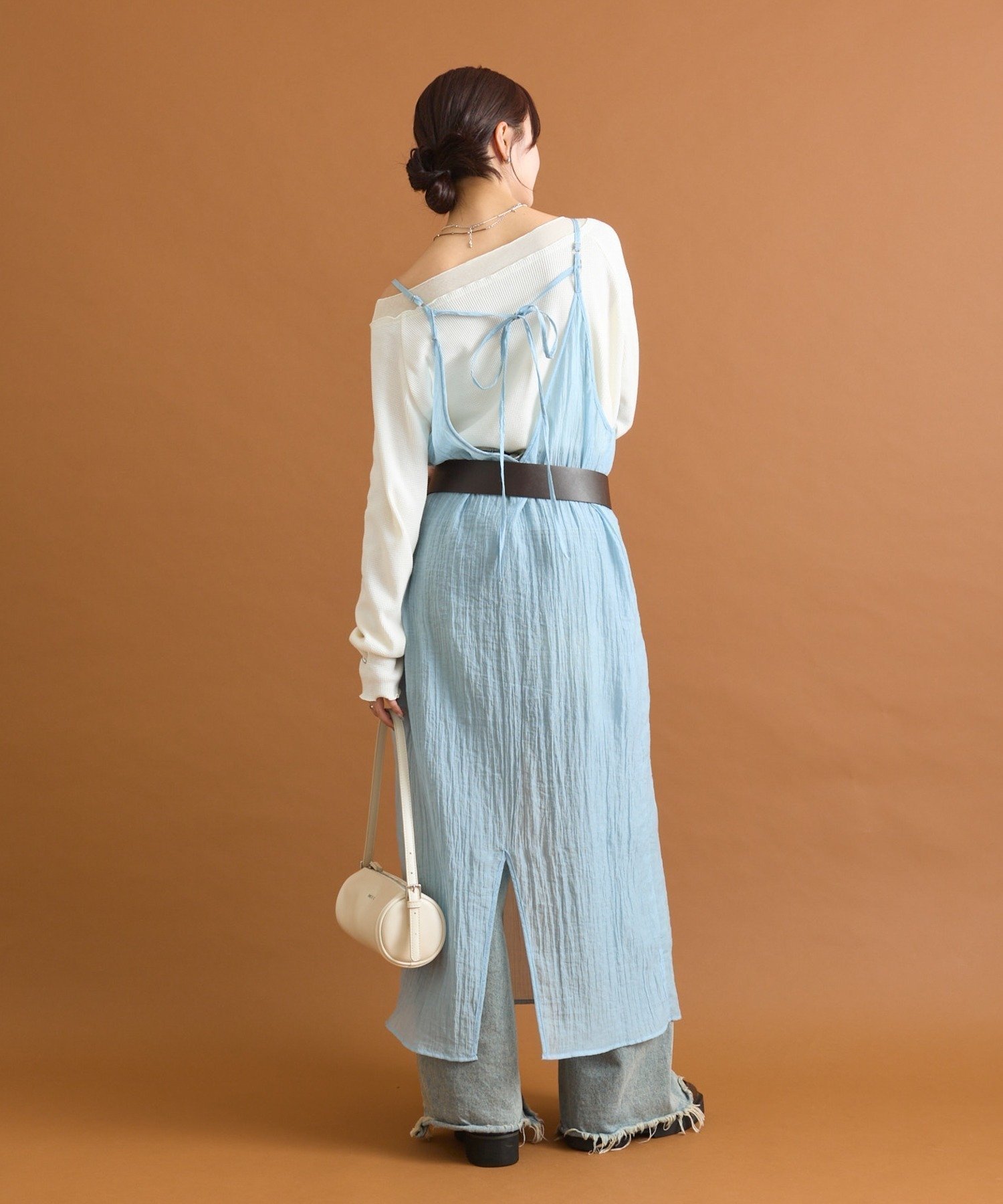 【パルグループ/PAL GROUP】の【mystic】シアーキャミワンピース インテリア・キッズ・メンズ・レディースファッション・服の通販 founy(ファニー) 　ファッション　Fashion　レディースファッション　Fashion for Women　ワンピース　Dresses　キャミソールワンピース　Camisole Dresses　アクセサリー　Fashion Accessories　ウェーブ　Wavy Pattern　エアリー　Airy Texture　サンダル　Sandals, Summer Shoes　シアー　Sheer, See-Through　シンプル　Simple, Minimal　ストレート　Straight, Straight Cut　スラックス　Slacks, Dress Pants　スリット　Slit, Slit Detail　デニム　Denim, Jeans Material　バランス　Balance, Style Balance　再入荷　Restock / Back in Stock　おすすめ　Recommended / Our Picks　夏　Summer　ブルー|ID: prp329100004763420 ipo3291000000034481134