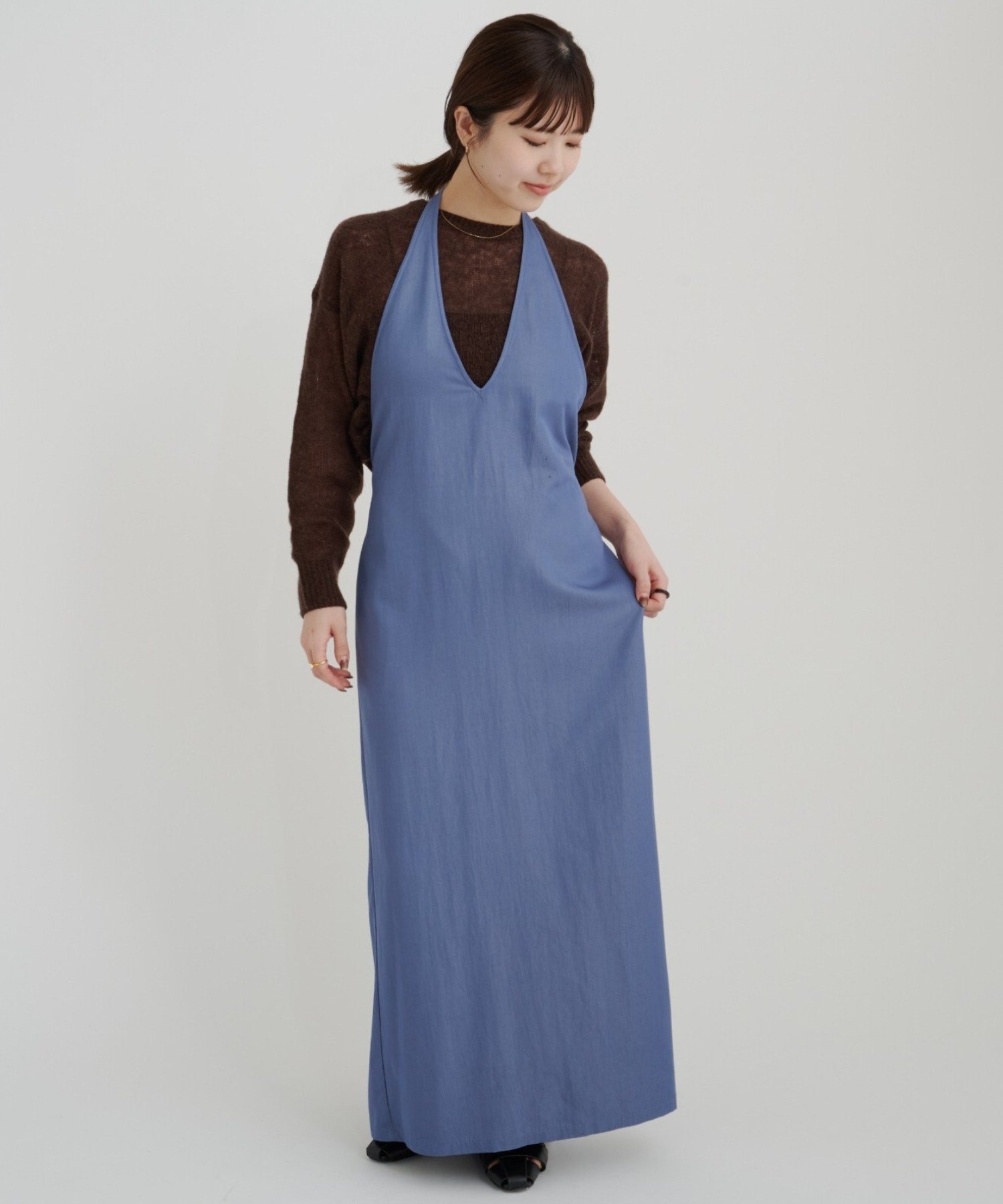 【パルグループ/PAL GROUP】の【Omekashi】ホルターワンピース インテリア・キッズ・メンズ・レディースファッション・服の通販 founy(ファニー) ファッション Fashion レディースファッション Fashion for Women ワンピース Dresses スマート Smart, Elegant スリット Slit, Slit Detail ベーシック Basic, Essential ポケット Pocket, Pocket Detail 再入荷 Restock / Back in Stock ブルー|ID: prp329100004763443 ipo3291000000034481304