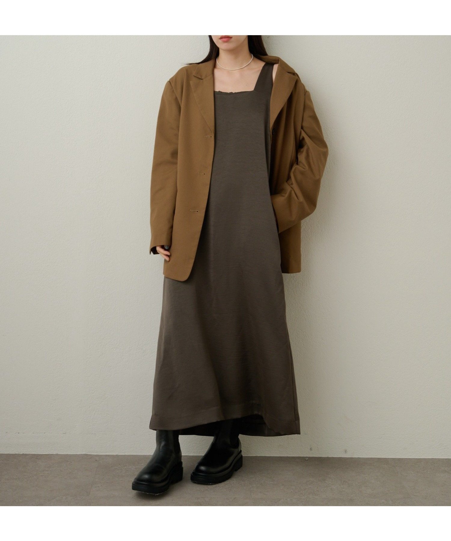 【パルグループ/PAL GROUP】の【Omekashi】サテンスクエアジャンスカ 人気、トレンドファッション・服の通販 founy(ファニー) 　ファッション　Fashion　レディースファッション　Fashion for Women　サテン　Satin, Glossy Fabric　シンプル　Simple, Minimal　ジャケット　Jacket, Outerwear　スクエア　Square, Square Shape　スマート　Smart, Elegant　ポケット　Pocket, Pocket Detail　ロング　Long, Long-Length　再入荷　Restock / Back in Stock　結婚式　Wedding　 other-1|ID: prp329100004763445 ipo3291000000034481312