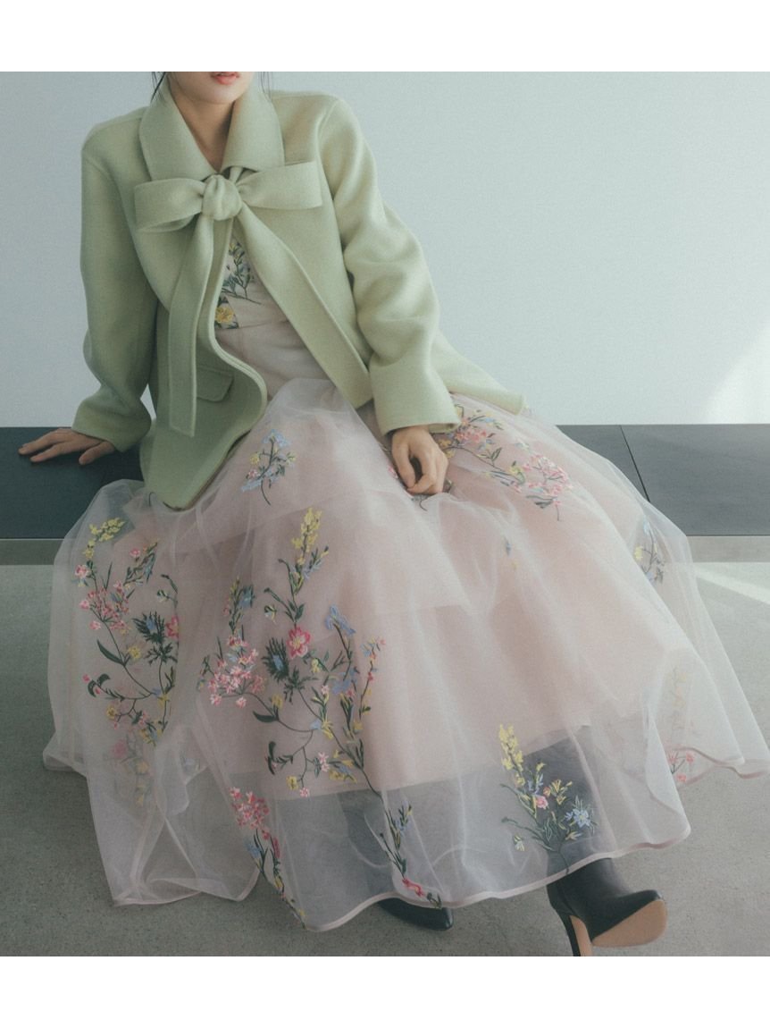 【スナイデル/SNIDEL】のエンブロイダリーチュールドレス インテリア・キッズ・メンズ・レディースファッション・服の通販 founy(ファニー) 　ファッション　Fashion　レディースファッション　Fashion for Women　ワンピース　Dresses　フォーマル・パーティードレス・結婚式用ドレス　Elegant & Casual Dresses　ウェーブ　Wavy Pattern　エレガント 上品　Elegant　カラフル　Colorful Design　コルセット　Corset, Bustier　シャーリング　Shirring, Ruched　ストレート　Straight, Straight Cut　スマート　Smart, Elegant　チュール　Tulip, Tulip Motif　ティアード　Tiered, Tiered Style　ドレス　Dress, One-Piece　フィット　Fit, Slim Fit　フレア　Flare, Flared　フロント　Front, Front Design　ベロア　Velour, Soft Velvet　リボン　Ribbon, Bow　ロマンティック　Romantic, Feminine Style　おすすめ　Recommended / Our Picks　ホリデーシーズン　Holiday Season　PBEG[036]|ID: prp329100004763451 ipo3291000000034481453