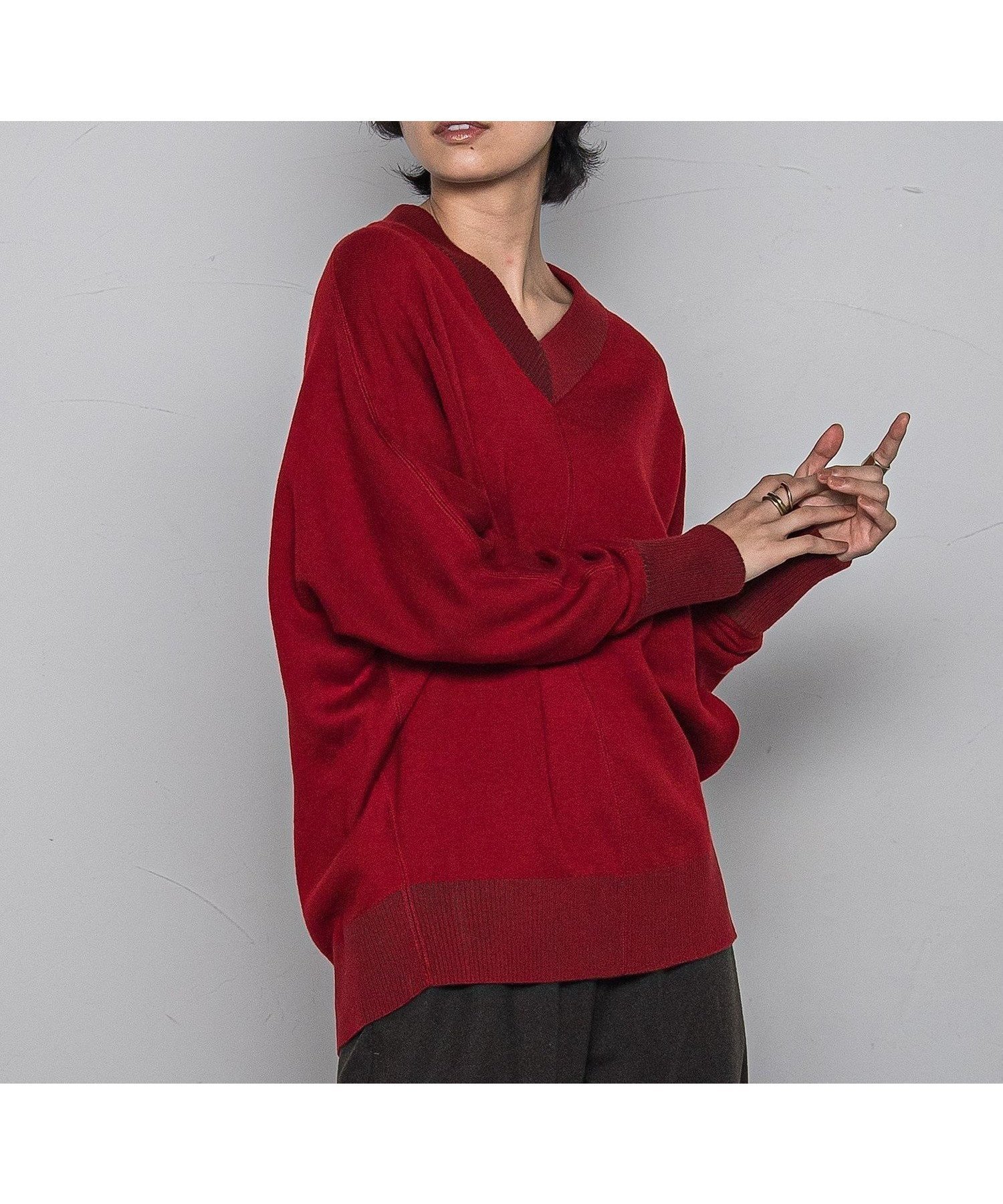 【メイソングレイ/MAYSON GREY】の【新色追加】今日の気分で着回せるリバーシブルニット≪手洗い可能≫ インテリア・キッズ・メンズ・レディースファッション・服の通販 founy(ファニー) ファッション Fashion レディースファッション Fashion for Women トップス・カットソー Cut & Sew Tops ニット Knit Tops & Sweaters 長袖 Long Sleeve, Full Sleeve パターン Pattern, Design Print ボトム Bottoms, Lower Wear リバーシブル Reversible, Two-Sided 冬 Winter / This Winter A/W・秋冬 Autumn/Winter 2025年 2025 2025-2026秋冬・A/W Autumn/Winter 2025–26 AW25–26 レッド|ID: prp329100004763463 ipo3291000000035197969