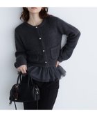 【ナチュラル ビューティー ベーシック/NATURAL BEAUTY BASIC】のチュールペプラムニットアンサンブル 人気、トレンドファッション・服の通販 founy(ファニー) ファッション Fashion レディースファッション Fashion for Women トップス・カットソー Cut & Sew Tops ニット Knit Tops & Sweaters アンサンブルニット Knit Ensembles & Twin Sets アンサンブル Ensemble Set インナー Innerwear カーディガン Cardigan, Knitwear クラシカル Classical, Vintage-Inspired チュール Tulip, Tulip Motif ツイード Twill, Twill Weave リブニット Rib Knit, Ribbed Knit エレガント 上品 Elegant 半袖 Short Sleeve, Half Sleeve thumbnail チャコール1|ID: prp329100004763465 ipo3291000000034600731