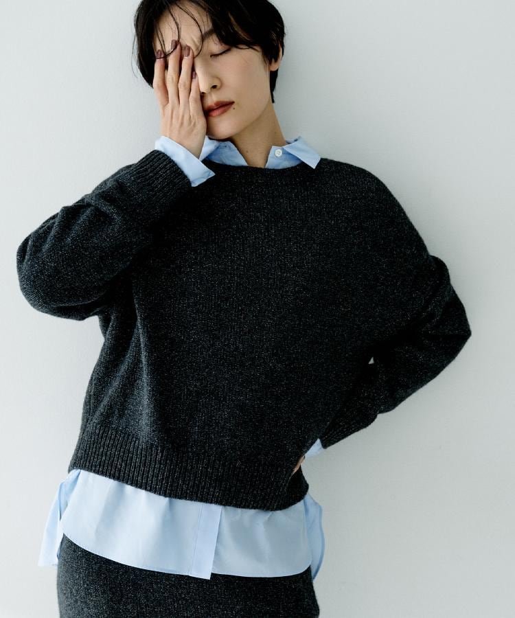 【アンタイトル/UNTITLED】の【セットアップ可能/ゆったりサイズ】ラメニットプルオーバー インテリア・キッズ・メンズ・レディースファッション・服の通販 founy(ファニー) 　ファッション　Fashion　レディースファッション　Fashion for Women　トップス・カットソー　Cut & Sew Tops　ニット　Knit Tops & Sweaters　カジュアルプルオーバー・ニットトップス　Pullovers & Knit Tops / Casual Pullovers　イタリア　Italy　コンパクト　Compact, Small Size　今季　This Season, Current Season　スタイリッシュ　Stylish, Fashionable　スマート　Smart, Elegant　セットアップ　Set-Up, Coordinated Outfit　トレンド　Trend, Trending Now　ペプラム　Peplum, Flared Hem　リラックス　Relax, Relaxed Fit　A/W・秋冬　Autumn/Winter　おすすめ　Recommended / Our Picks　エレガント 上品　Elegant　チャコールグレー|ID: prp329100004763532 ipo3291000000034557779