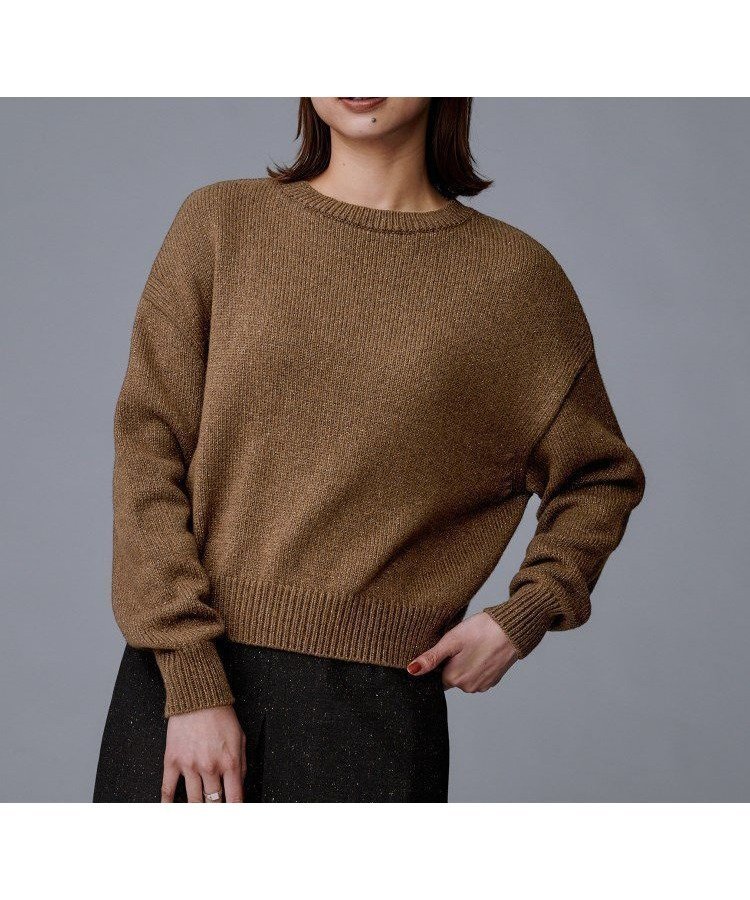 【アンタイトル/UNTITLED】の【セットアップ可能/ゆったりサイズ】ラメニットプルオーバー インテリア・キッズ・メンズ・レディースファッション・服の通販 founy(ファニー) 　ファッション　Fashion　レディースファッション　Fashion for Women　トップス・カットソー　Cut & Sew Tops　ニット　Knit Tops & Sweaters　カジュアルプルオーバー・ニットトップス　Pullovers & Knit Tops / Casual Pullovers　イタリア　Italy　コンパクト　Compact, Small Size　今季　This Season, Current Season　スタイリッシュ　Stylish, Fashionable　スマート　Smart, Elegant　セットアップ　Set-Up, Coordinated Outfit　トレンド　Trend, Trending Now　ペプラム　Peplum, Flared Hem　リラックス　Relax, Relaxed Fit　A/W・秋冬　Autumn/Winter　おすすめ　Recommended / Our Picks　エレガント 上品　Elegant　ブラウン|ID: prp329100004763532 ipo3291000000034557781