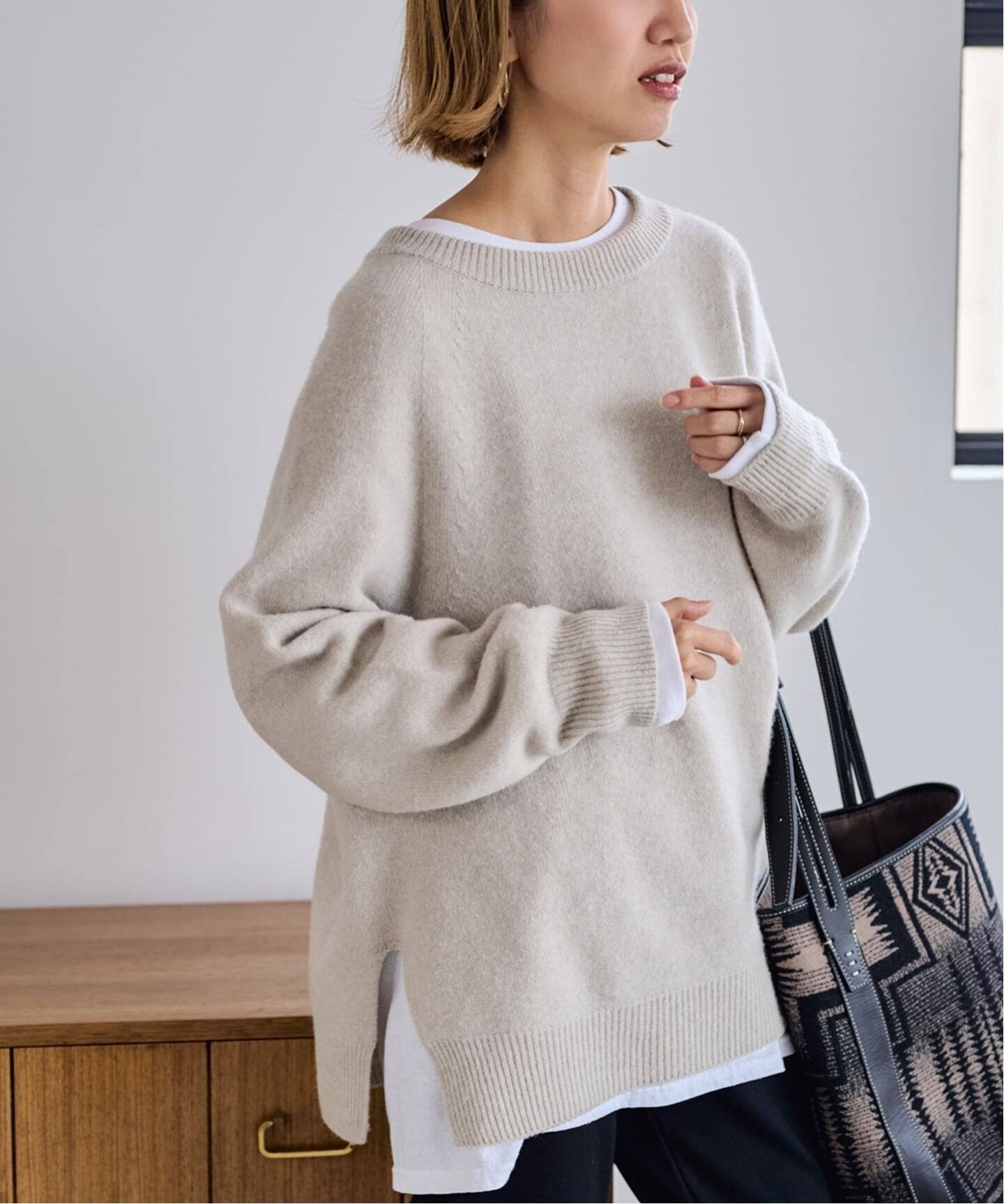 【フレームワーク/FRAMeWORK】の≪追加≫ラグランスリーブ ワイドプルオーバー 2 インテリア・キッズ・メンズ・レディースファッション・服の通販 founy(ファニー) 　ファッション　Fashion　レディースファッション　Fashion for Women　トップス・カットソー　Cut & Sew Tops　カジュアルプルオーバー・ニットトップス　Pullovers & Knit Tops / Casual Pullovers　おすすめ　Recommended / Our Picks　カットソー　Cut and Sewn Top　スリーブ　Sleeve, Long Sleeve / Short Sleeve　ワイド　Wide, Wide Fit　ベージュ|ID: prp329100004763553 ipo3291000000034521754