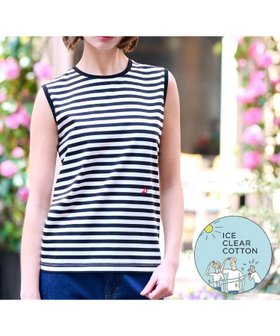 【ドレステリア/DRESSTERIOR】の【接触冷感/抗菌防臭/消臭】アイスクリアコットンボーダーノースリーブ 人気、トレンドファッション・服の通販 founy(ファニー) ファッション Fashion レディースファッション Fashion for Women トップス・カットソー Cut & Sew Tops キャミソール&ノースリーブ Camisoles & Sleeveless Tops インナー Innerwear コンパクト Compact, Small Size 抗菌 Antibacterial, Bacteria-Resistant シルケット Silket, Silky Cotton ジャケット Jacket, Outerwear スマート Smart, Elegant ドレス Dress, One-Piece 定番 Standard, Basic Item ノースリーブ Sleeveless, No-Sleeve フェミニン Feminine, Girly ベーシック Basic, Essential ボトム Bottoms, Lower Wear ボーダー Border, Stripe |ID:prp329100004763905