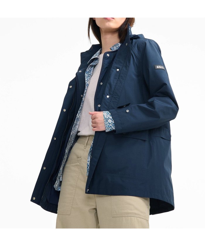 【エーグル/AIGLE】の防風 防水 透湿 GORE-TEX ゴアテックス 2レイヤー フーデッドコート / フード取り外し可 インテリア・キッズ・メンズ・レディースファッション・服の通販 founy(ファニー) https://founy.com/ ファッション Fashion レディースファッション Fashion for Women アウター Coat / Outerwear Collection コート・ロングコート・ピーコート Long Coats, Peacoats & More 軽量 Lightweight, Ultra Light シリコン Silicone, Silicone Material スタイリッシュ Stylish, Fashionable ドローストリング Drawstring, Pull Cord フラップ Flap, Flap Pocket フロント Front, Front Design プリント Print, Printed Pattern ポケット Pocket, Pocket Detail ライニング Inner Lining, Inner Fabric, Lined |ID: prp329100004763916 ipo3291000000034486163