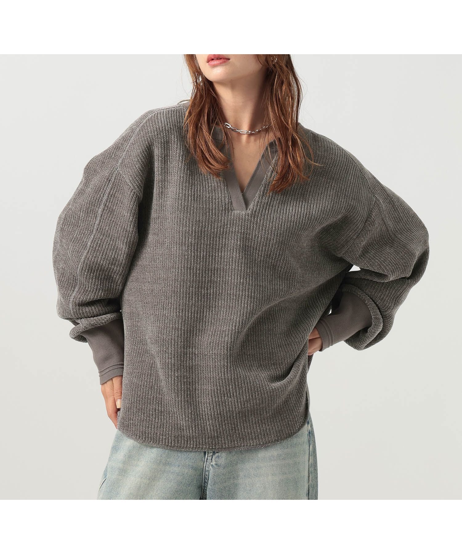 【ベイフロー/BAYFLOW】のソフトモールWフェイスプルオーバー インテリア・キッズ・メンズ・レディースファッション・服の通販 founy(ファニー) 　ファッション　Fashion　レディースファッション　Fashion for Women　トップス・カットソー　Cut & Sew Tops　カジュアルプルオーバー・ニットトップス　Pullovers & Knit Tops / Casual Pullovers　おすすめ　Recommended / Our Picks　カットソー　Cut and Sewn Top　トレンド　Trend, Trending Now　フェイス　Face, Facial Design　ワイド　Wide, Wide Fit　チャコール18|ID: prp329100004763935 ipo3291000000035014574