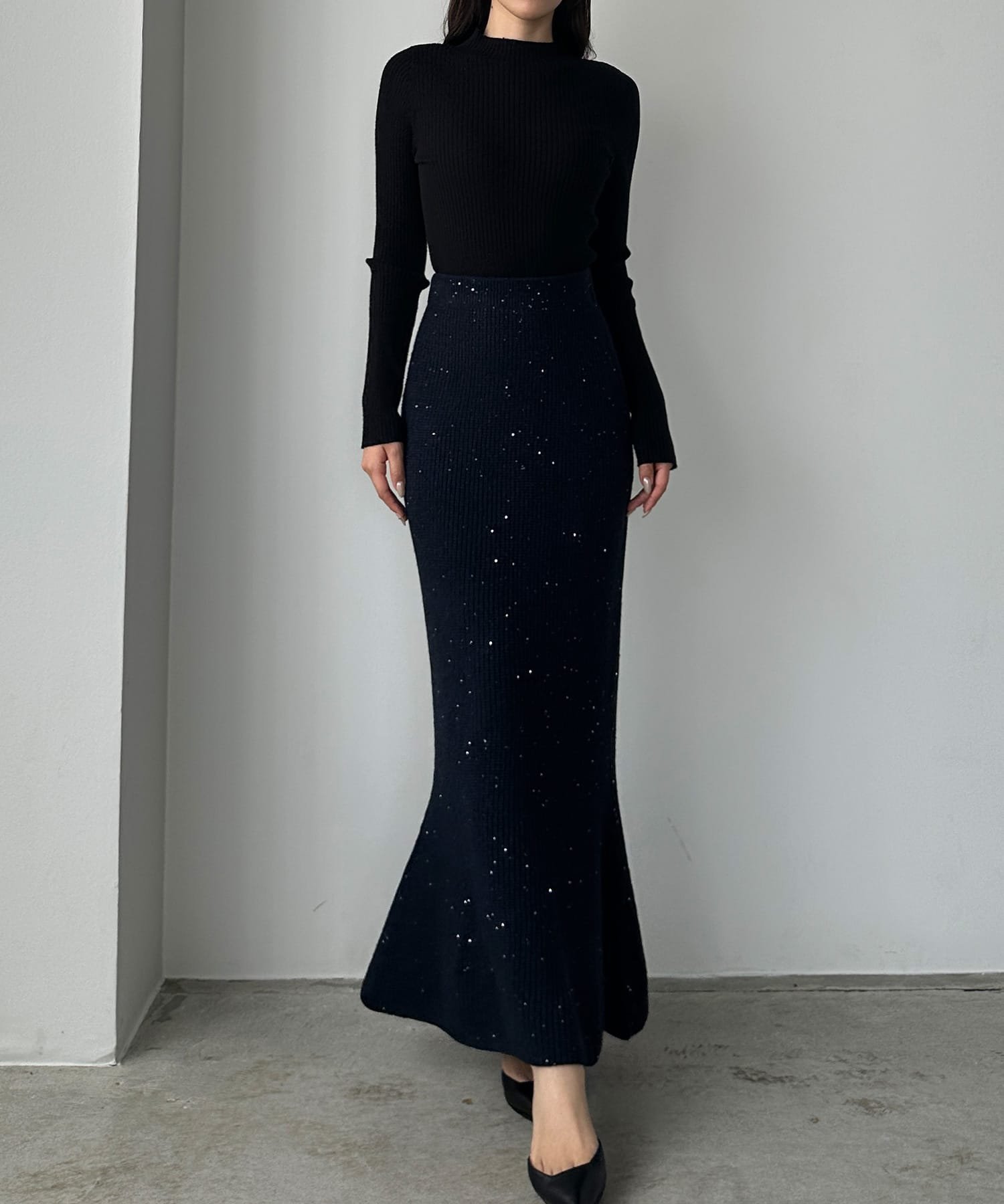 【ジュノア/JUNOAH】のLouere スパンコールマーメイドニットスカート インテリア・キッズ・メンズ・レディースファッション・服の通販 founy(ファニー) ファッション Fashion レディースファッション Fashion for Women スカート Skirts アクリル Acrylic Material ダークネイビー|ID: prp329100004763991 ipo3291000000034486986