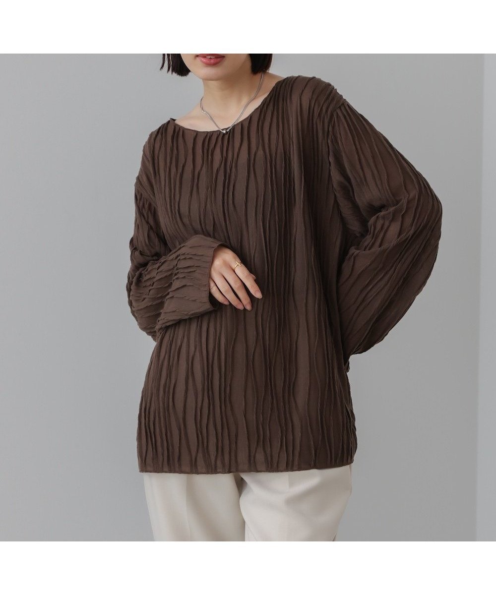 【バブ ブージュルード/Bab Bou Jeloud】の【WEB限定】ウェービープルオーバー インテリア・キッズ・メンズ・レディースファッション・服の通販 founy(ファニー) ファッション Fashion レディースファッション Fashion for Women トップス・カットソー Cut & Sew Tops カジュアルプルオーバー・ニットトップス Pullovers & Knit Tops / Casual Pullovers ウェーブ Wavy Pattern ストレッチ Stretch, Stretchy Fabric 再入荷 Restock / Back in Stock BROWN|ID: prp329100004764001 ipo3291000000034487091
