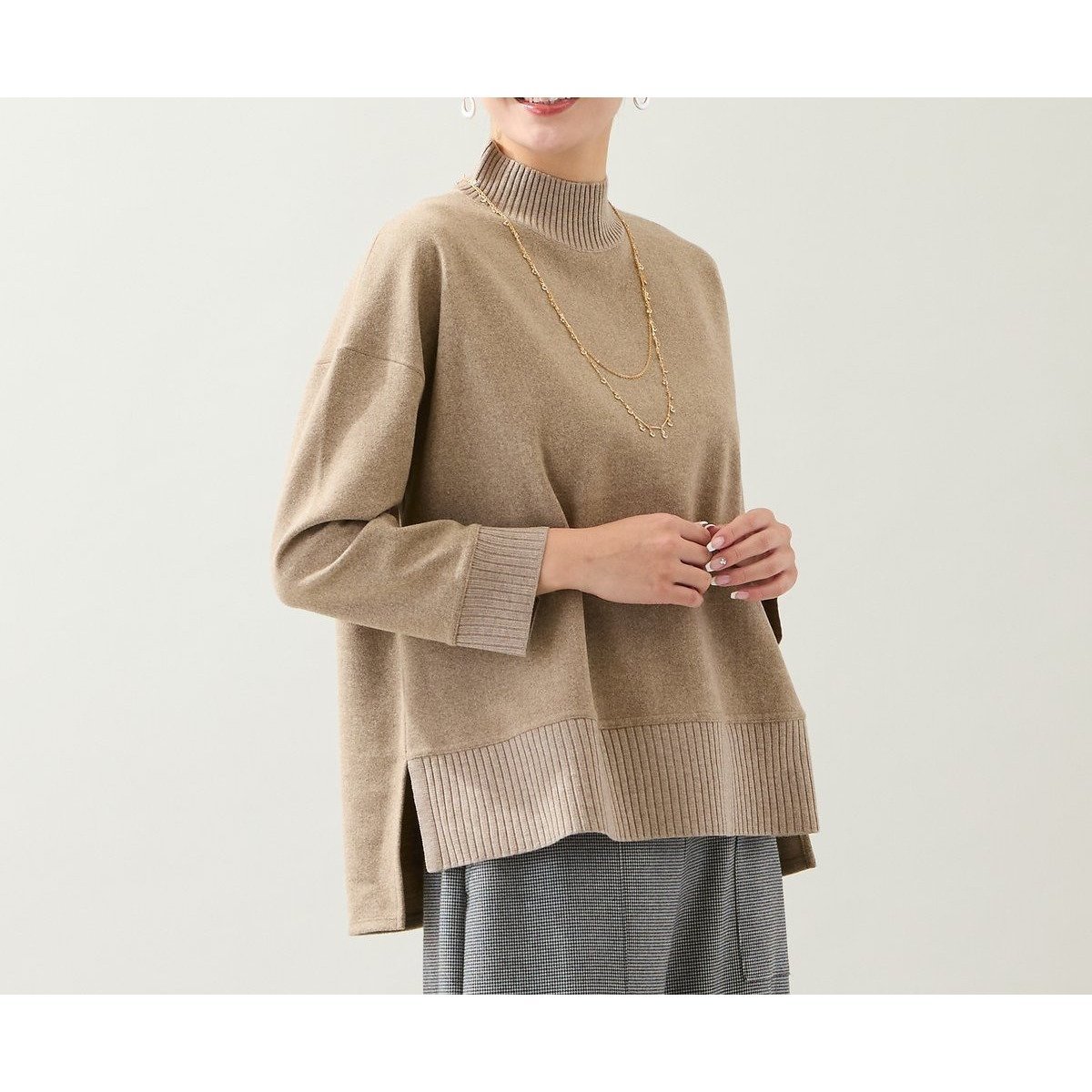 【ミゼール/MISSEL】の【3L/4Lサイズあり】綿混ジャージープルオーバー インテリア・キッズ・メンズ・レディースファッション・服の通販 founy(ファニー) 　ファッション　Fashion　レディースファッション　Fashion for Women　トップス・カットソー　Cut & Sew Tops　カジュアルプルオーバー・ニットトップス　Pullovers & Knit Tops / Casual Pullovers　インナー　Innerwear　エレガント 上品　Elegant　ベスト　Vest, Waistcoat　リラックス　Relax, Relaxed Fit　人気　Popular, Best Seller　長袖　Long Sleeve, Full Sleeve　ブラウン|ID: prp329100004764006 ipo3291000000034487135