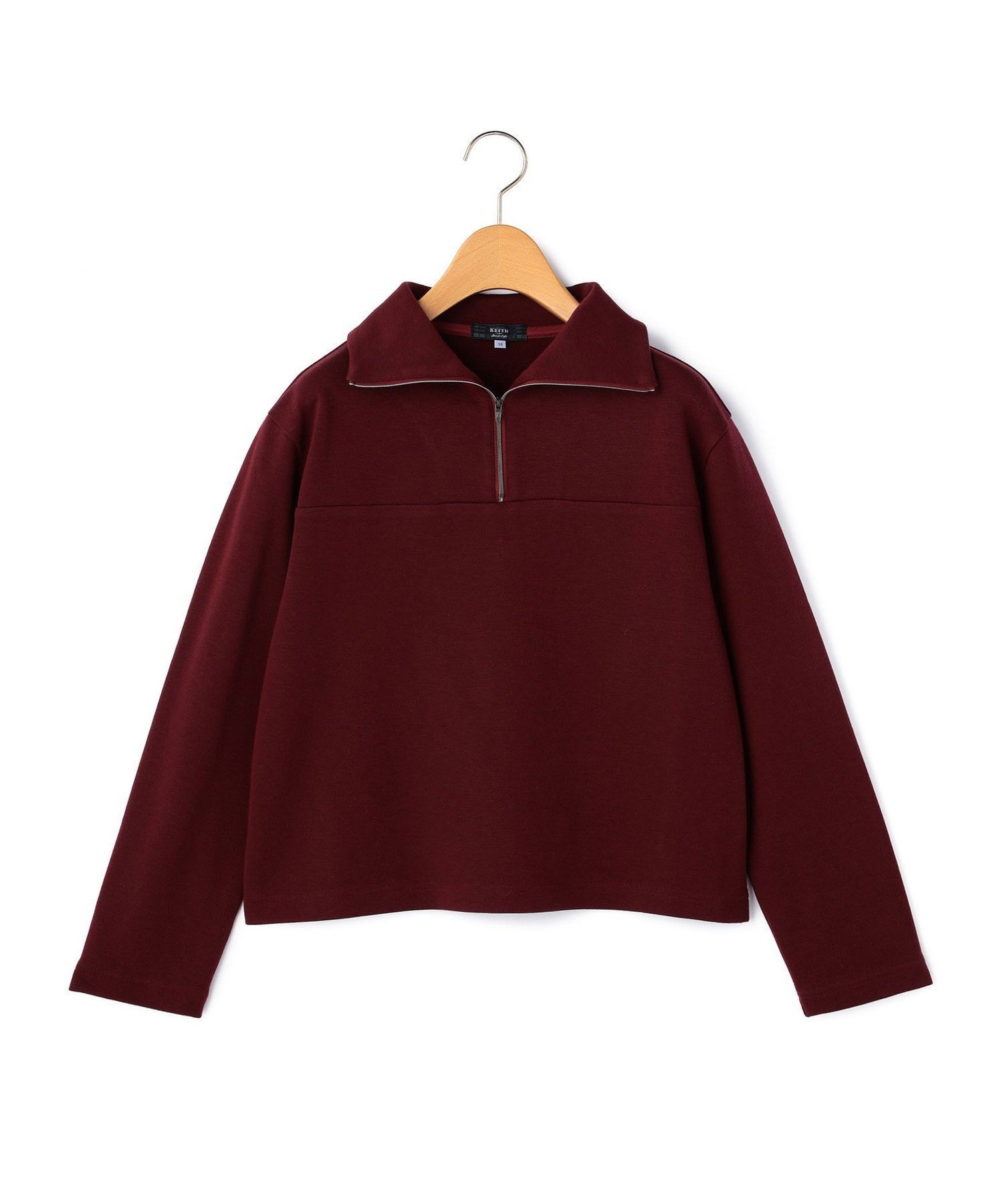 【キース/KEITH】のポンチジッププルオーバーカットソー インテリア・キッズ・メンズ・レディースファッション・服の通販 founy(ファニー) 　ファッション　Fashion　レディースファッション　Fashion for Women　トップス・カットソー　Cut & Sew Tops　カジュアルプルオーバー・ニットトップス　Pullovers & Knit Tops / Casual Pullovers　カットソー・ベーシックTシャツ　Cut-and-Sewn Tops / Stretch Tees & Basics　シンプル　Simple, Minimal　トレンド　Trend, Trending Now　ハイネック　High Neck, Mock Neck　フロント　Front, Front Design　レッド|ID: prp329100004764016 ipo3291000000034487213