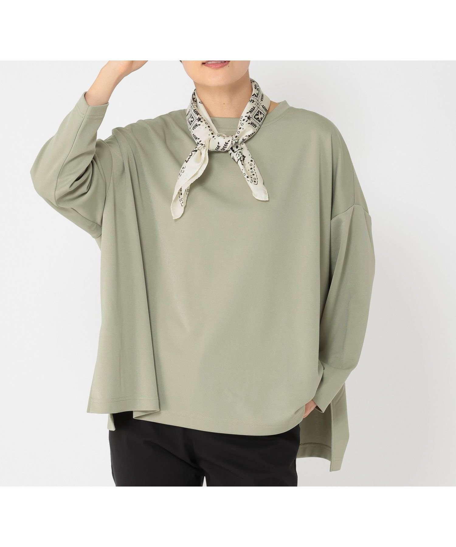 【スタディオ クリップ/studio CLIP】の《ウタオ》サイドスリットワイドプルオーバー インテリア・キッズ・メンズ・レディースファッション・服の通販 founy(ファニー) ファッション Fashion レディースファッション Fashion for Women トップス・カットソー Cut & Sew Tops カジュアルプルオーバー・ニットトップス Pullovers & Knit Tops / Casual Pullovers シンプル Simple, Minimal スリット Slit, Slit Detail ドレープ Drape, Draping Fabric ワイド Wide, Wide Fit ライトグリーン72|ID: prp329100004764024 ipo3291000000034487282