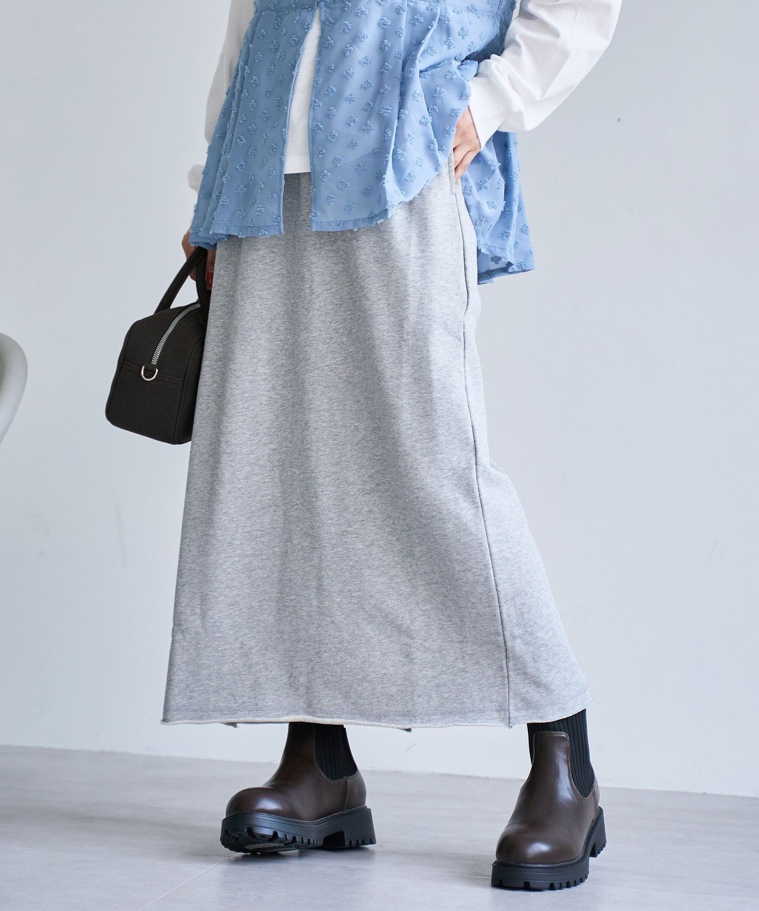 【コーエン/COEN】の裏毛ナロースカート インテリア・キッズ・メンズ・レディースファッション・服の通販 founy(ファニー) 　ファッション　Fashion　レディースファッション　Fashion for Women　スカート　Skirts　カットソー　Cut and Sewn Top　ジャケット　Jacket, Outerwear　LT.GRAY|ID: prp329100004764032 ipo3291000000034658825