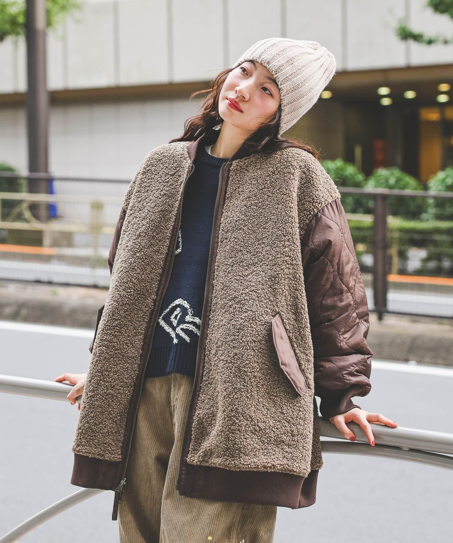 【ニコアンド/niko and】のリバーシブルロングMA-1 インテリア・キッズ・メンズ・レディースファッション・服の通販 founy(ファニー) 　ファッション　Fashion　レディースファッション　Fashion for Women　アウター　Coat / Outerwear Collection　MA-1ジャケット　MA-1 Bomber Jackets / Flight Jackets　おすすめ　Recommended / Our Picks　クール　Cool, Chic　ジャケット　Jacket, Outerwear　スラックス　Slacks, Dress Pants　デニム　Denim, Jeans Material　フリル　Frill, Ruffle　ミックス　Mix, Mixed Style　リバーシブル　Reversible, Two-Sided　ワイド　Wide, Wide Fit　ヴィンテージ　Vintage Style　無地　Plain, Solid Color　ボルドー|ID: prp329100004764061 ipo3291000000034654355