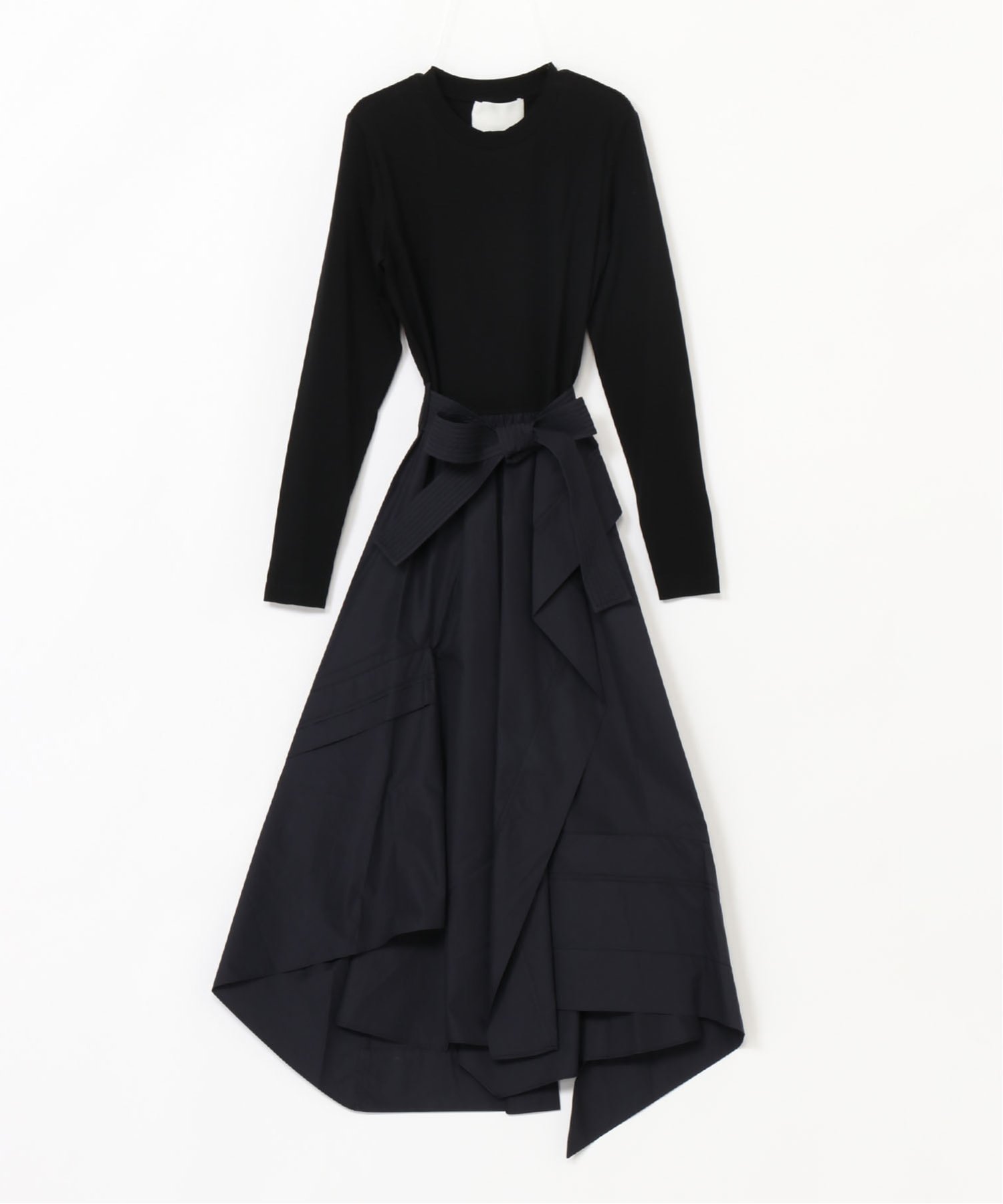 【スリーワン フィリップリム/3.1 Phillip Lim】のTシャツコンボドレス インテリア・キッズ・メンズ・レディースファッション・服の通販 founy(ファニー) ファッション Fashion レディースファッション Fashion for Women トップス・カットソー Cut & Sew Tops シャツ・ブラウス・オフィスカジュアル Elegant Blouses & Button-Ups ロングTシャツ・Tシャツ Longline T-Shirts & Tees ワンピース Dresses フォーマル・パーティードレス・結婚式用ドレス Elegant & Casual Dresses アシンメトリー Asymmetrical Style スリーブ Sleeve, Long Sleeve / Short Sleeve ドレス Dress, One-Piece フィット Fit, Slim Fit モダン Modern, Contemporary ロング Long, Long-Length BLACK-MIDNIGHT|ID: prp329100004764099 ipo3291000000034488355