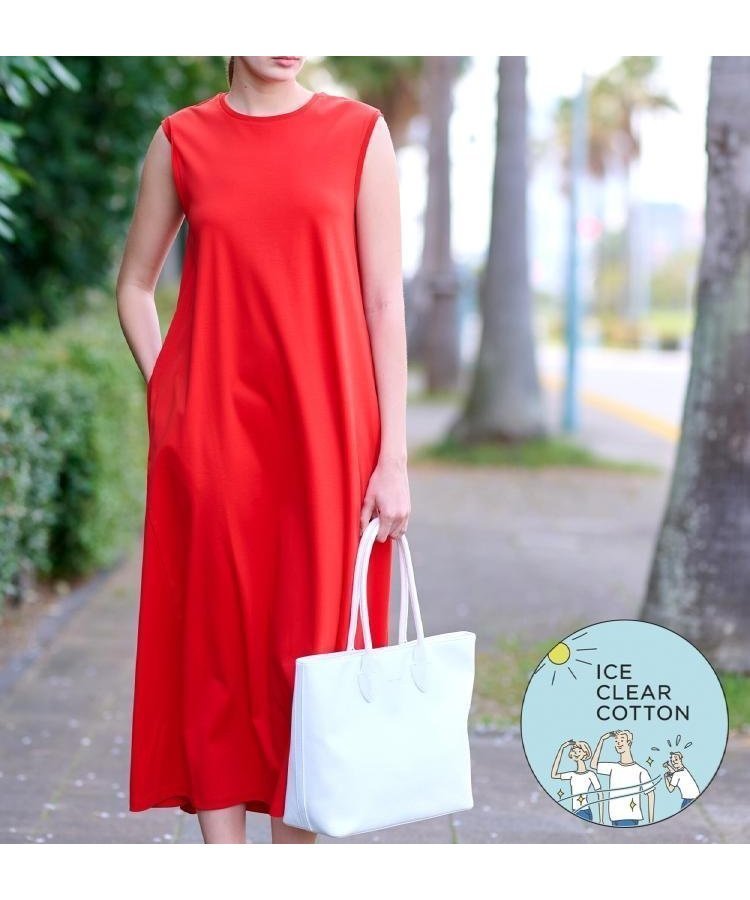 【ドレステリア/DRESSTERIOR】の【ポケットあり/接触冷感/抗菌防臭/消臭】アイスクリアコットンワンピース インテリア・キッズ・メンズ・レディースファッション・服の通販 founy(ファニー) 　ファッション　Fashion　レディースファッション　Fashion for Women　ワンピース　Dresses　エレガント 上品　Elegant　春　Spring　キャップ　Cap, Baseball Cap　コンパクト　Compact, Small Size　抗菌　Antibacterial, Bacteria-Resistant　サンダル　Sandals, Summer Shoes　シルケット　Silket, Silky Cotton　ジャケット　Jacket, Outerwear　スニーカー　Sneakers, Trainers　スポーツ　Sports, Activewear　スマート　Smart, Elegant　スリーブ　Sleeve, Long Sleeve / Short Sleeve　フレア　Flare, Flared　フレンチ　French, French Style　ブルゾン　Blouson, Bomber Jacket　ポケット　Pocket, Pocket Detail　リネン　Linen, Linen Fabric　夏　Summer　オレンジ|ID: prp329100004764120 ipo3291000000034488589