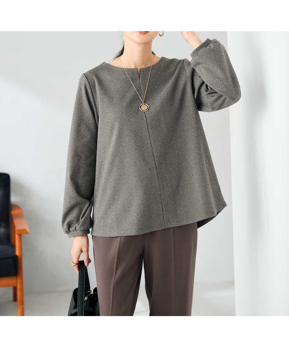 【アー ヴェー ヴェー/a.v.v】の千鳥ジャガードトップス インテリア・キッズ・メンズ・レディースファッション・服の通販 founy(ファニー) ファッション Fashion レディースファッション Fashion for Women トップス・カットソー Cut & Sew Tops 春 Spring 秋 Autumn カットソー Cut and Sewn Top シンプル Simple, Minimal 楽ちん Easy Fit, Comfortable 冬 Winter / This Winter 再入荷 Restock / Back in Stock おすすめ Recommended / Our Picks 夏 Summer ビジネス 仕事 通勤 Business / Work / Commuting ブラック|ID: prp329100004764129 ipo3291000000034546022