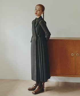 【エヌ ナチュラルビューティーベーシック/N.Natural Beauty basic】のサイドプリーツテーラージャンスカ 人気、トレンドファッション・服の通販 founy(ファニー) ファッション Fashion レディースファッション Fashion for Women ツイル Twist, Twisted Detail プリーツ Pleats, Pleated メランジ Melange, Mixed Yarn 羽織 Haori, Light Jacket |ID:prp329100004764141