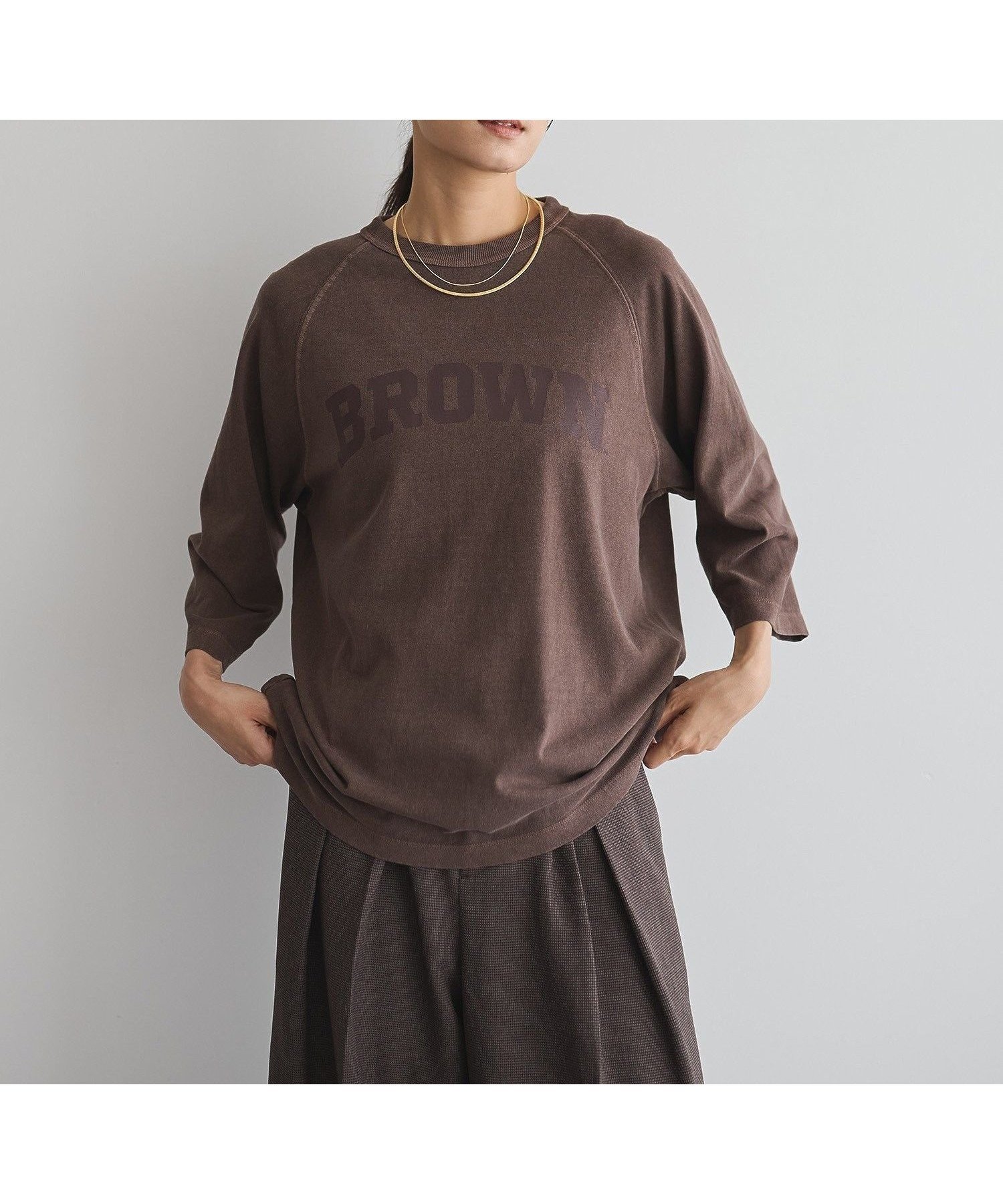 【ガレージ オブ グッド クロージング/GARAGE OF GOOD CLOTHING】の【GOOD ROCK SPEED】Brown University ロンT インテリア・キッズ・メンズ・レディースファッション・服の通販 founy(ファニー) 　ファッション　Fashion　レディースファッション　Fashion for Women　トップス・カットソー　Cut & Sew Tops　ロングTシャツ・Tシャツ　Longline T-Shirts & Tees　スリーブ　Sleeve, Long Sleeve / Short Sleeve　プリント　Print, Printed Pattern　ポケット　Pocket, Pocket Detail　メランジ　Melange, Mixed Yarn　リラックス　Relax, Relaxed Fit　ヴィンテージ　Vintage Style　ブラウン|ID: prp329100004764154 ipo3291000000034488997
