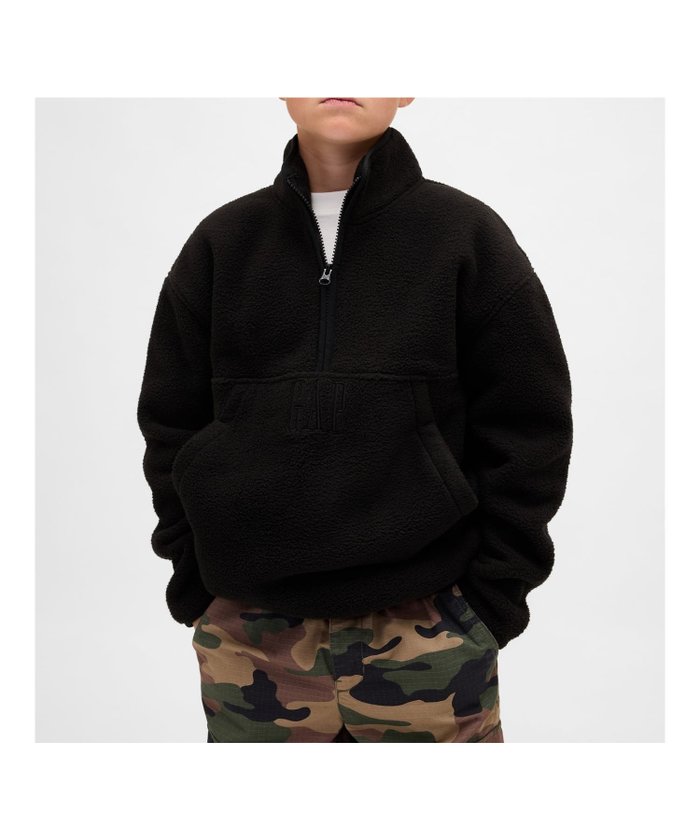 【ギャップ/GAP / KIDS】のボア GAPロゴ ハーフジップ プルオーバー (キッズ) インテリア・キッズ・メンズ・レディースファッション・服の通販 founy(ファニー) https://founy.com/ ファッション Fashion キッズファッション Fashion for Kids トップス・カットソー Cut & Sew Tops アウトドア Outdoor Clothing フロント Front, Front Design ポケット Pocket, Pocket Detail A/W・秋冬 Autumn/Winter |ID: prp329100004764250 ipo3291000000034637638