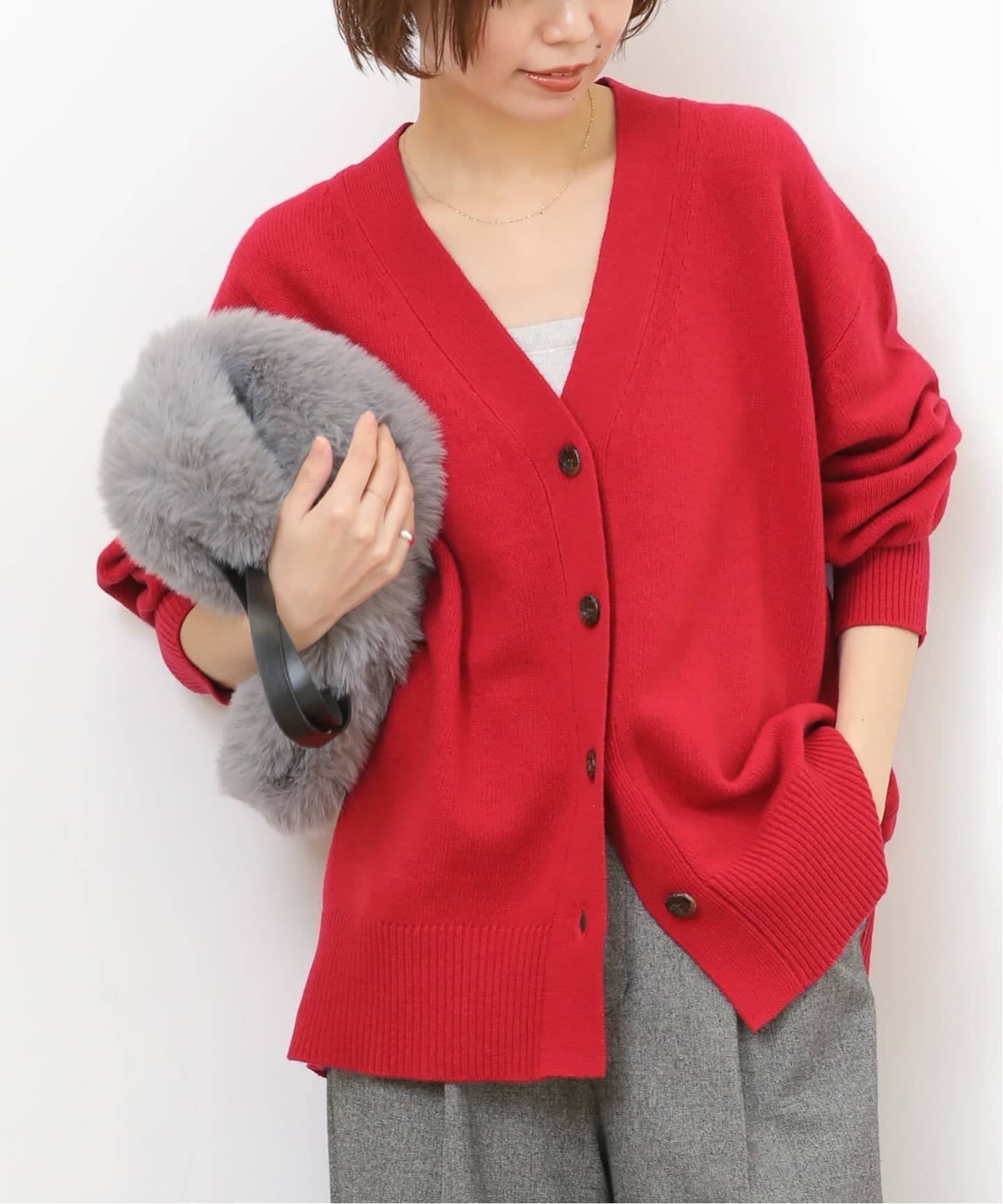 【ジャーナルスタンダード レリューム/JOURNAL STANDARD relume】の《追加2》ハミルトンウールVカーディガン インテリア・キッズ・メンズ・レディースファッション・服の通販 founy(ファニー) 　ファッション　Fashion　レディースファッション　Fashion for Women　トップス・カットソー　Cut & Sew Tops　カーディガン・羽織り　Layered Style Cardigans　2025年　2025　2025-2026秋冬・A/W　Autumn/Winter 2025–26 AW25–26　カーディガン　Cardigan, Knitwear　ベスト　Vest, Waistcoat　リラックス　Relax, Relaxed Fit　ワイド　Wide, Wide Fit　別注　Limited Edition, Custom Order　畦　Ribbed Knit　レッド|ID: prp329100004764300 ipo3291000000034832117