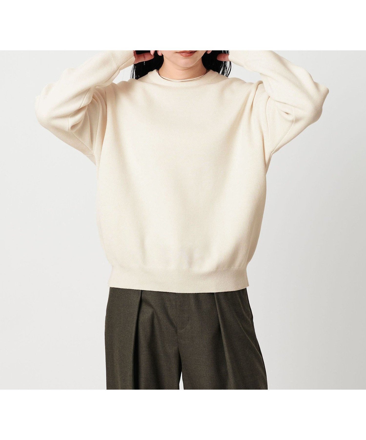 【ユナイテッドアローズ/UNITED ARROWS】のMARW UNITED ARROWS クルーネック ロングスリーブ ニット インテリア・キッズ・メンズ・レディースファッション・服の通販 founy(ファニー) 　ファッション　Fashion　レディースファッション　Fashion for Women　トップス・カットソー　Cut & Sew Tops　ニット　Knit Tops & Sweaters　スリーブ　Sleeve, Long Sleeve / Short Sleeve　人気　Popular, Best Seller　ベーシック　Basic, Essential　ロング　Long, Long-Length　ワイド　Wide, Wide Fit　おすすめ　Recommended / Our Picks　ビジネス 仕事 通勤　Business / Work / Commuting　OFF WHITE|ID: prp329100004764489 ipo3291000000035038731