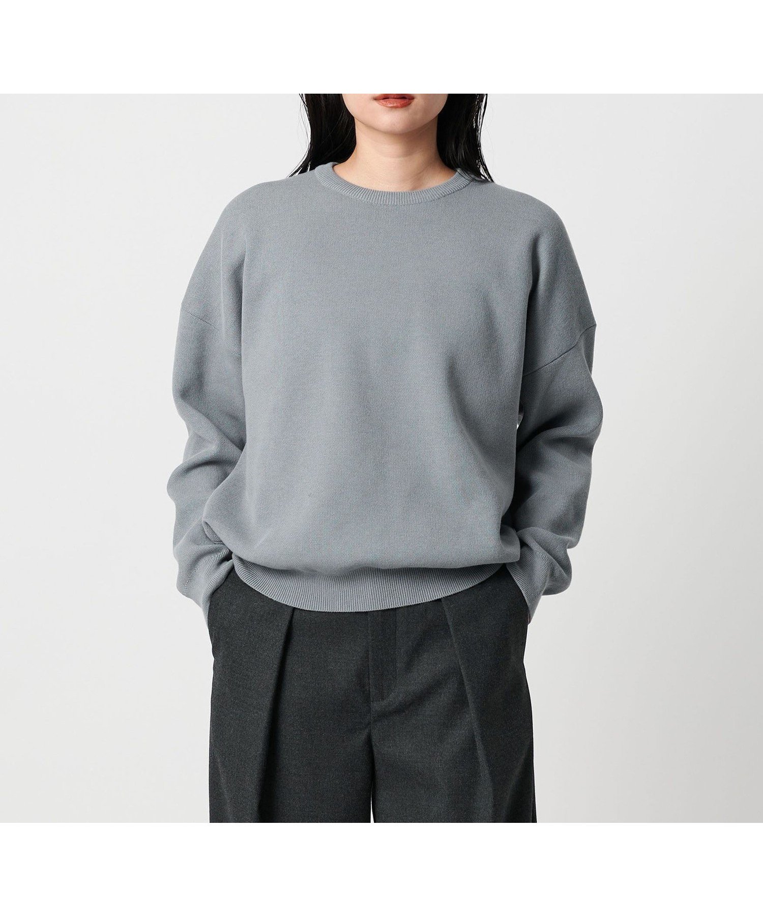 【ユナイテッドアローズ/UNITED ARROWS】のMARW UNITED ARROWS クルーネック ロングスリーブ ニット インテリア・キッズ・メンズ・レディースファッション・服の通販 founy(ファニー) 　ファッション　Fashion　レディースファッション　Fashion for Women　トップス・カットソー　Cut & Sew Tops　ニット　Knit Tops & Sweaters　スリーブ　Sleeve, Long Sleeve / Short Sleeve　人気　Popular, Best Seller　ベーシック　Basic, Essential　ロング　Long, Long-Length　ワイド　Wide, Wide Fit　おすすめ　Recommended / Our Picks　ビジネス 仕事 通勤　Business / Work / Commuting　MD.GRAY|ID: prp329100004764489 ipo3291000000035038733