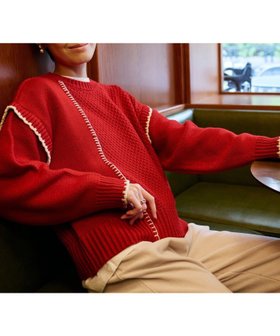 【コーエン/COEN】の配色ステッチパッチワークニット 人気、トレンドファッション・服の通販 founy(ファニー) ファッション Fashion レディースファッション Fashion for Women トップス・カットソー Cut & Sew Tops ニット Knit Tops & Sweaters おすすめ Recommended / Our Picks スニーカー Sneakers, Trainers デニム Denim, Jeans Material パッチワーク Patchwork, Mixed Fabric フェミニン Feminine, Girly ボトム Bottoms, Lower Wear リラックス Relax, Relaxed Fit 切替 Switching, Contrast Panel |ID:prp329100004764502