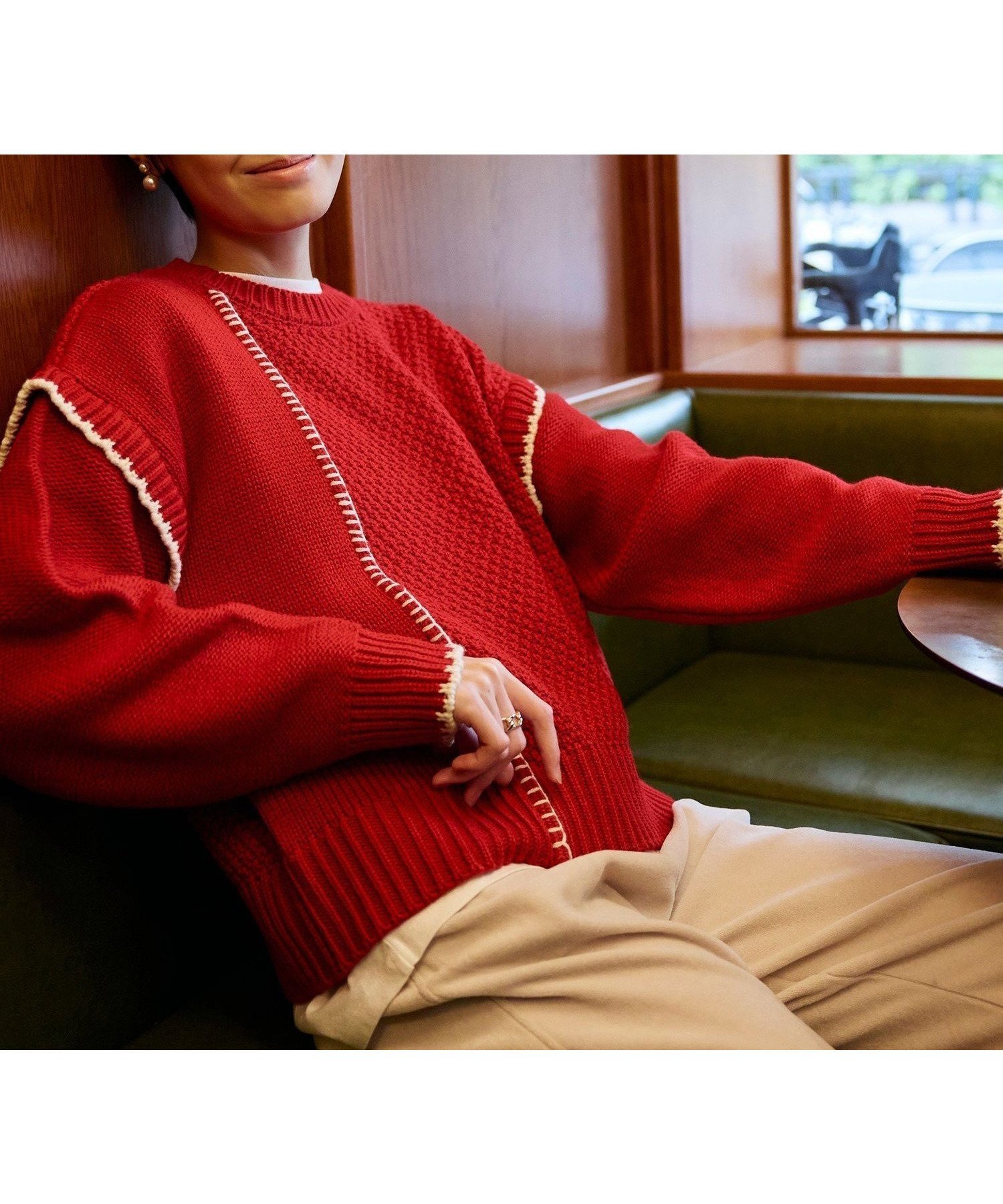 【コーエン/COEN】の配色ステッチパッチワークニット 人気、トレンドファッション・服の通販 founy(ファニー) ファッション Fashion レディースファッション Fashion for Women トップス・カットソー Cut & Sew Tops ニット Knit Tops & Sweaters おすすめ Recommended / Our Picks スニーカー Sneakers, Trainers デニム Denim, Jeans Material パッチワーク Patchwork, Mixed Fabric フェミニン Feminine, Girly ボトム Bottoms, Lower Wear リラックス Relax, Relaxed Fit 切替 Switching, Contrast Panel other-1|ID: prp329100004764502 ipo3291000000034560226