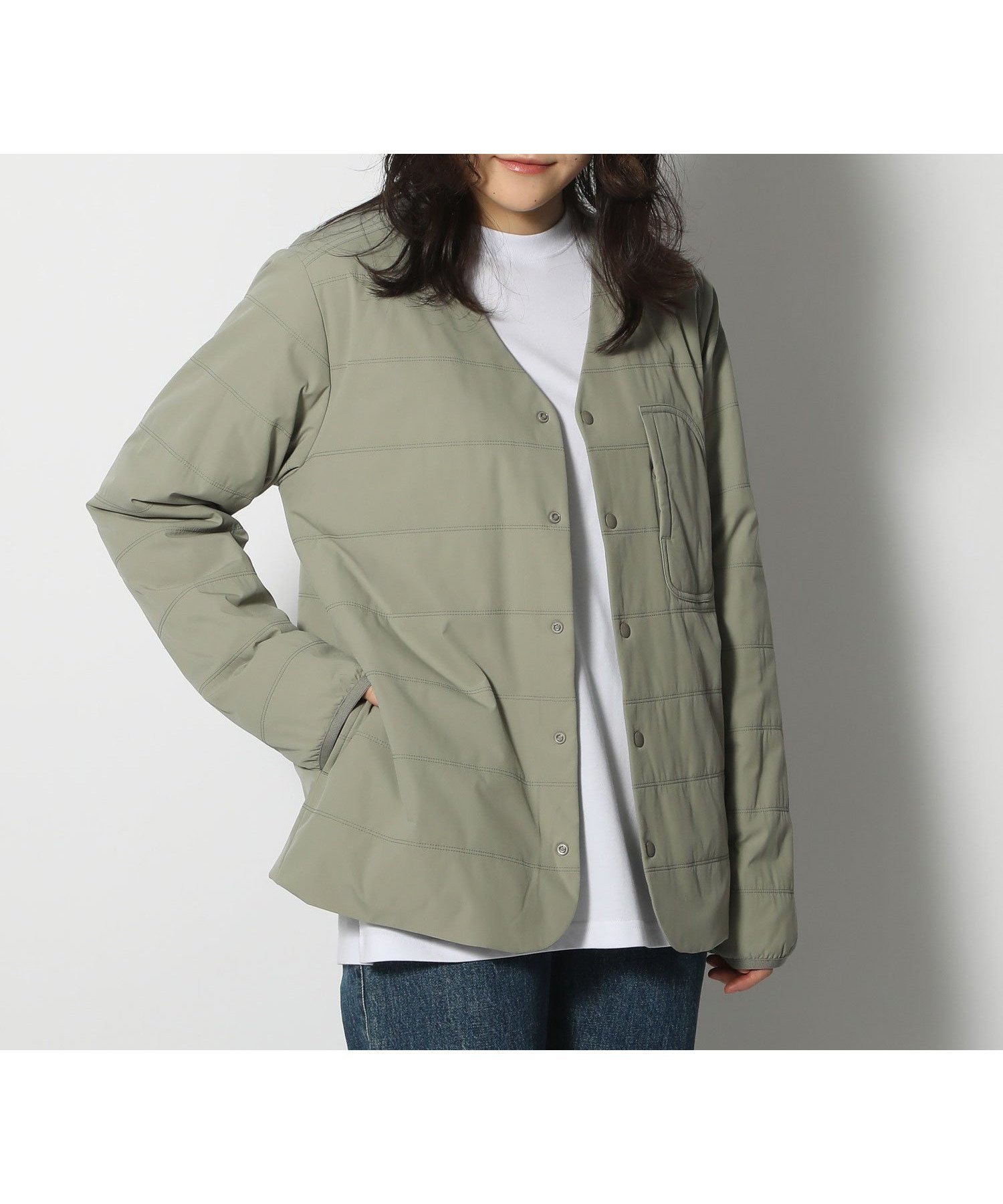 【スノーピーク/SNOW PEAK】のFlexible Insulated Cardigan インテリア・キッズ・メンズ・レディースファッション・服の通販 founy(ファニー) 　ファッション　Fashion　レディースファッション　Fashion for Women　トップス・カットソー　Cut & Sew Tops　カーディガン・羽織り　Layered Style Cardigans　インナー　Innerwear　春　Spring　秋　Autumn　カーディガン　Cardigan, Knitwear　今季　This Season, Current Season　シンプル　Simple, Minimal　ストレッチ　Stretch, Stretchy Fabric　ドット　Polka Dot, Dot Pattern　ボトム　Bottoms, Lower Wear　ポケット　Pocket, Pocket Detail　羽織　Haori, Light Jacket　ロング　Long, Long-Length　A/W・秋冬　Autumn/Winter　S/S・春夏　SS, Spring/Summer, Warm Season　夏　Summer　2024年　2024　2024春夏・S/S　Spring/Summer 2024 SS24　Beige|ID: prp329100004765004 ipo3291000000034497161